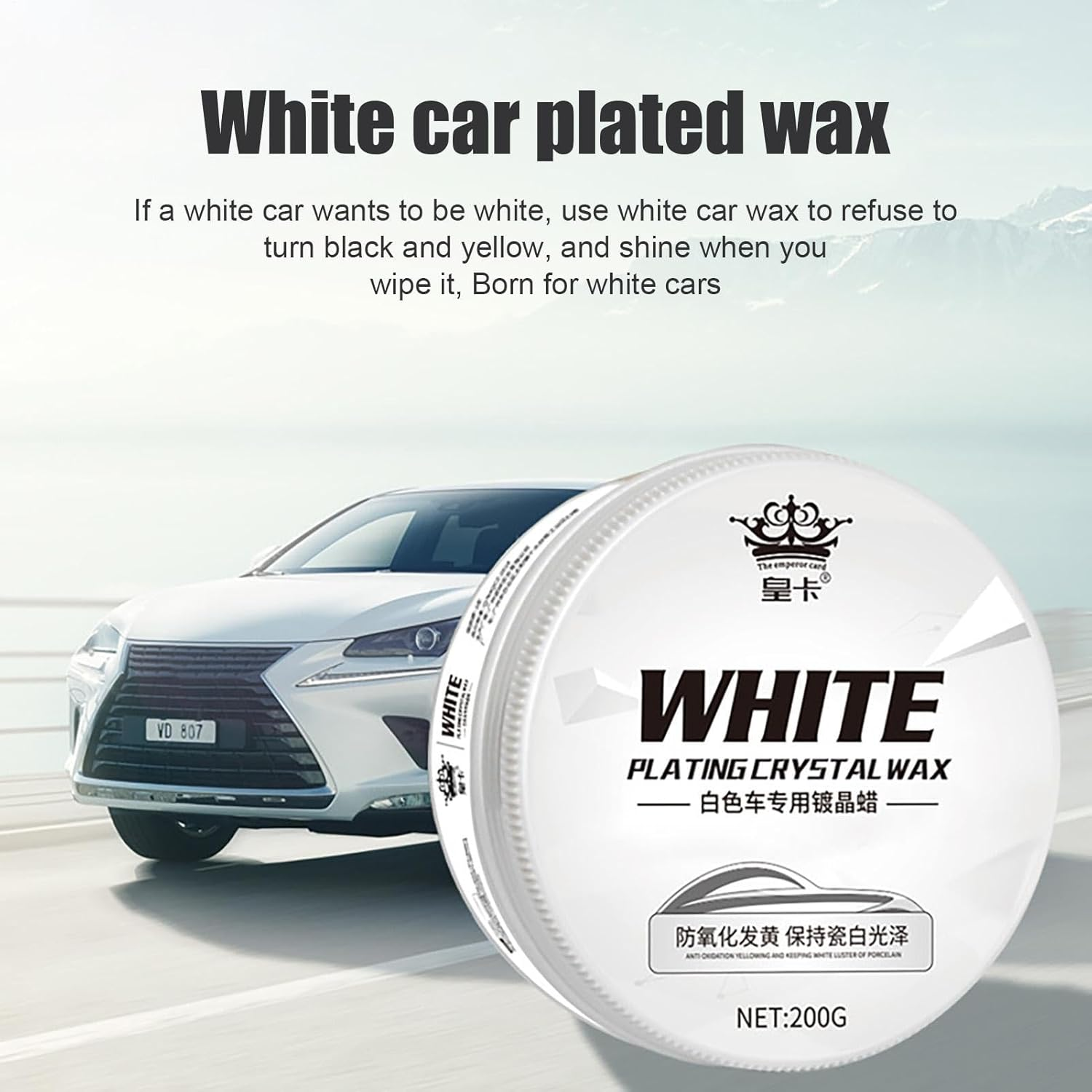 Generisch White Car Wax Paste - Automotive Wax, Scratch Remover Paste, Car Care Product | Solid for White Vehicles, Including SUV, Cleans and Protects Metal Logos, Glass Surfaces image number 3