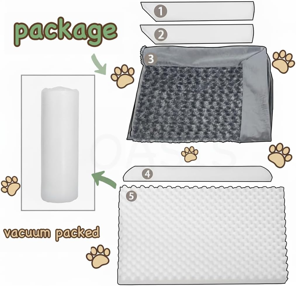 Oasis Finds Dog Beds for Large Dogs, Sofa Dog Bed Waterproof Dog Couch Bed,Memory Foam Anxiety Pet Bed Warm Mattress Cushion with Washable Cover, 90 * 80 * 16Cm image number 3