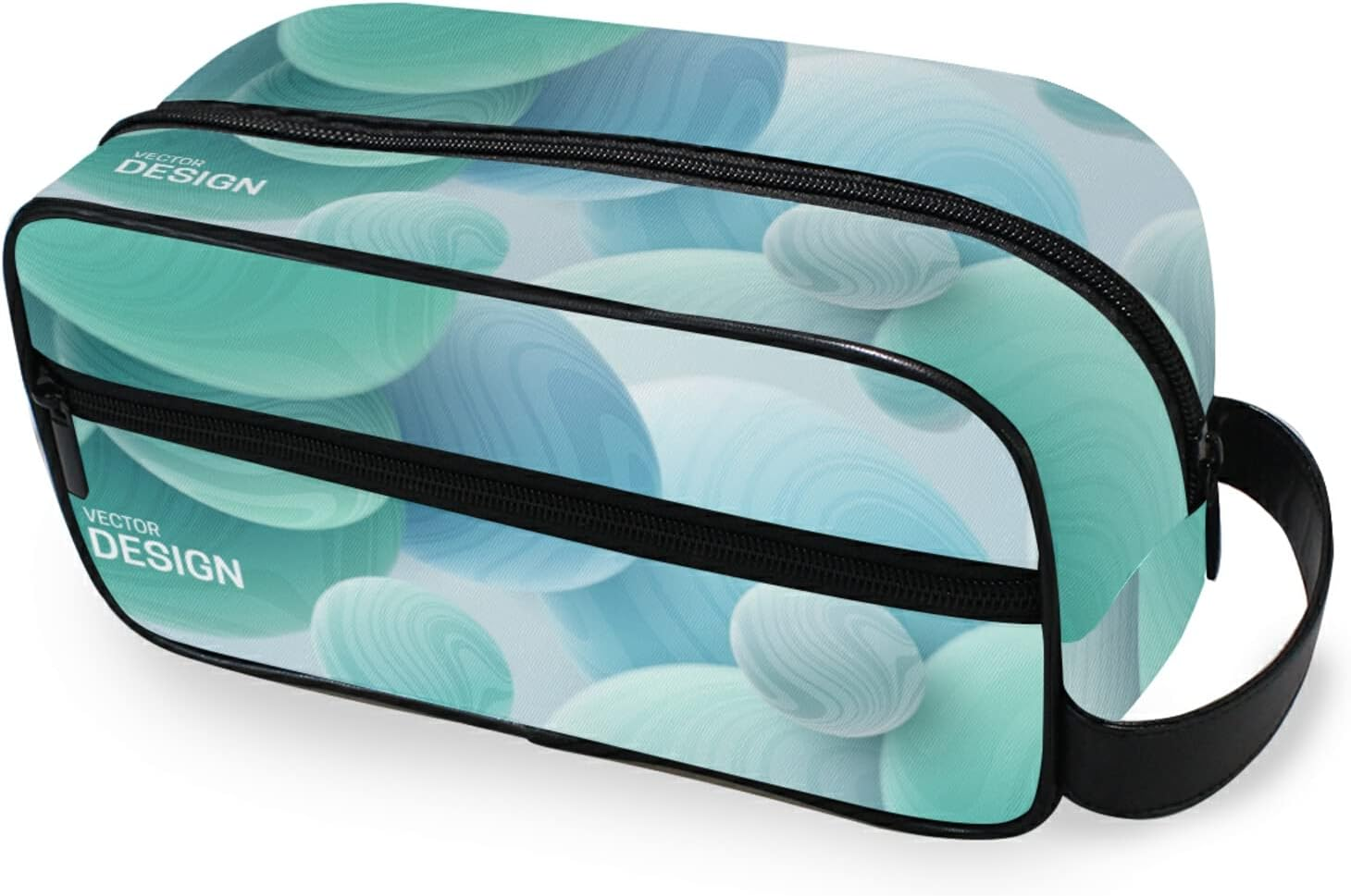 Toiletry Bag Unisex Cosmetic Bag Funny Dinosaurs Travel Organizer PU Leather Travel Cosmetic Case, 3D Marbled Spheres, One Size