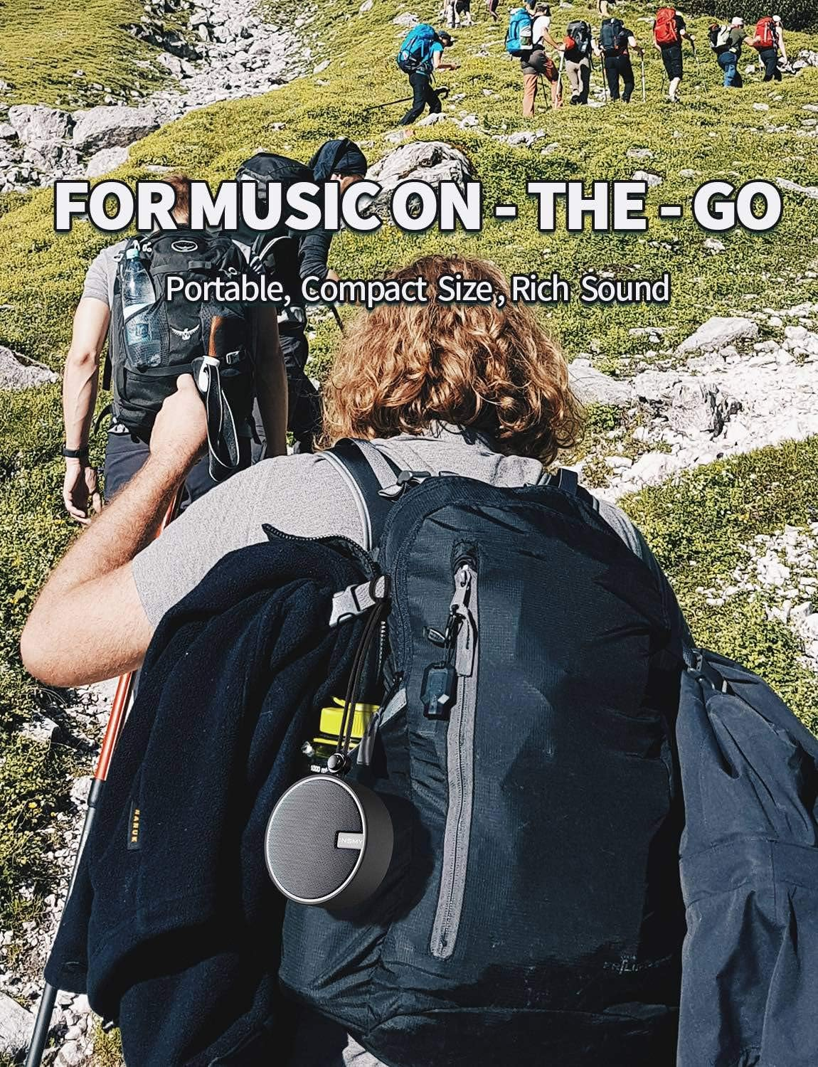 INSMY Portable Shower Speaker, IPX7 Waterproof Wireless Ourdoor Speaker with HD Sound, Support TF Card, Suction Cup for Home, Pool, Beach, Boating, Hiking