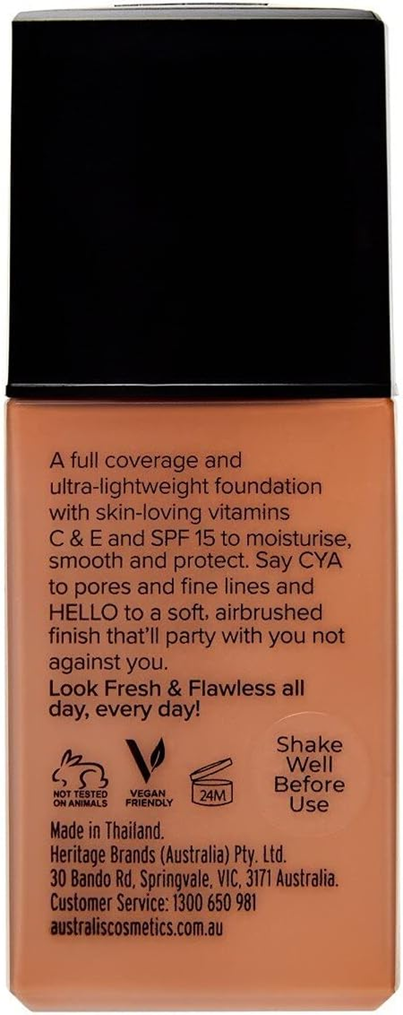 Australis Fresh & Flawless Full Coverage Foundation - Rich Tan image number 4