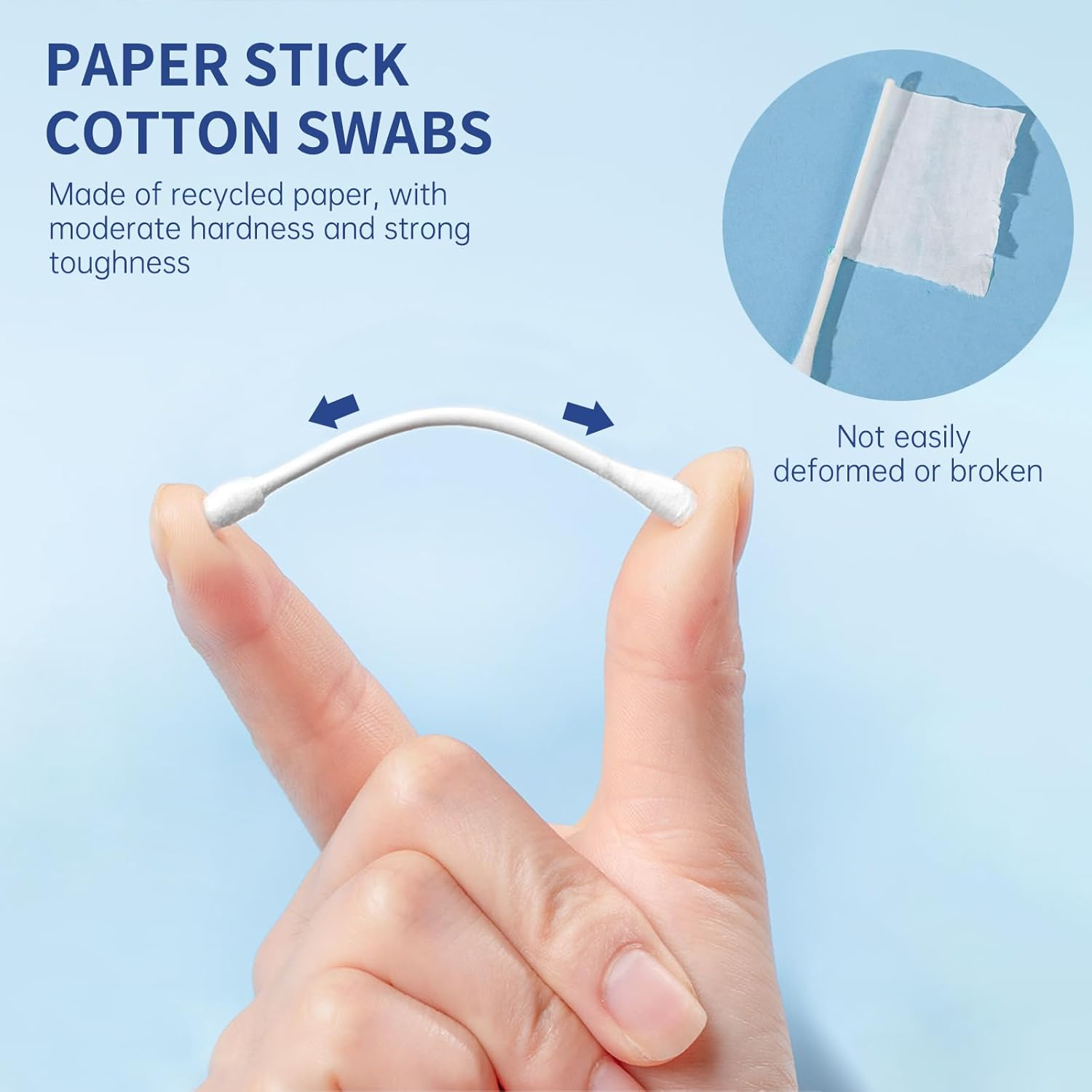 Pointed Tip Cotton Swabs, 800 Count Double Precision Tips Cotton Swabs round Head Cotton Buds with Paper Stick, Cotton Buds for Makeup, Personal Care, Crafts image number 5