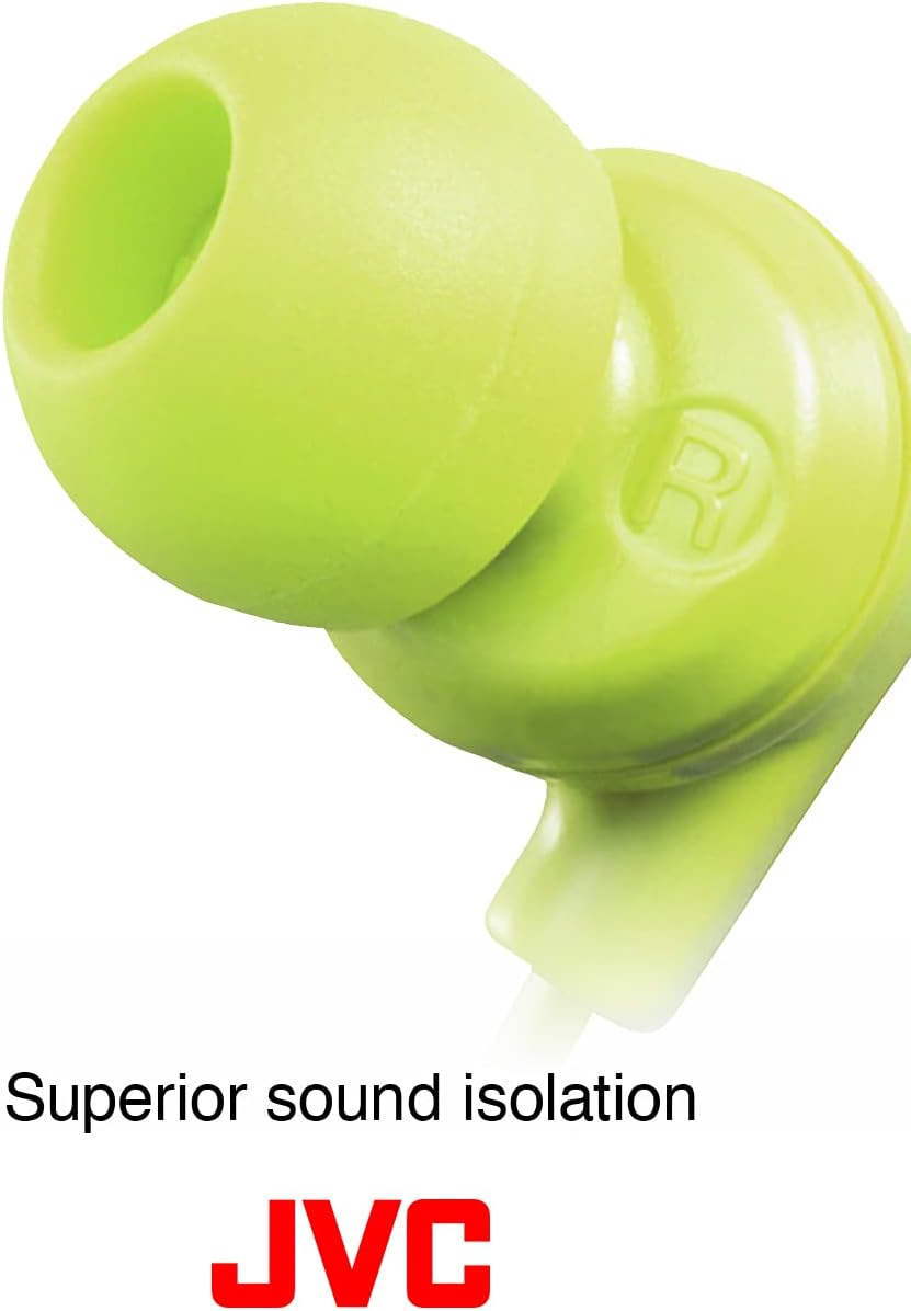 JVC in Ear Headphones Sweat Proof Earphones with Built-In Remote and Mic for Call Handling, White - Black image number 2