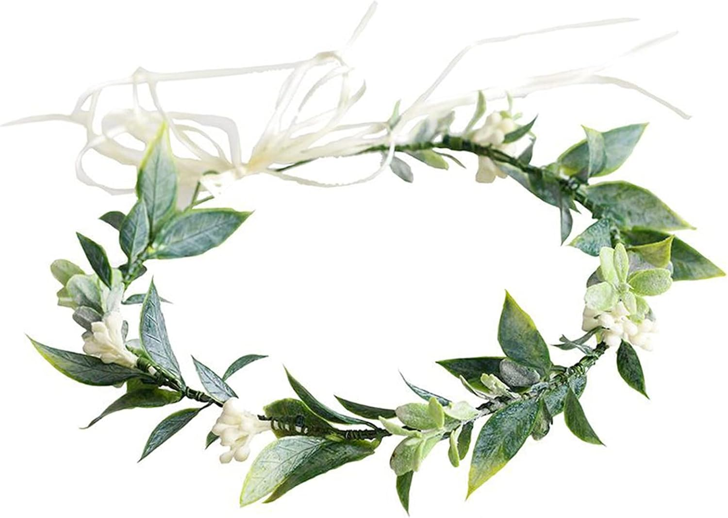 Merroyal Green Flower Crown Eucalyptus Petals Floral Crown Boho Wedding image number 2