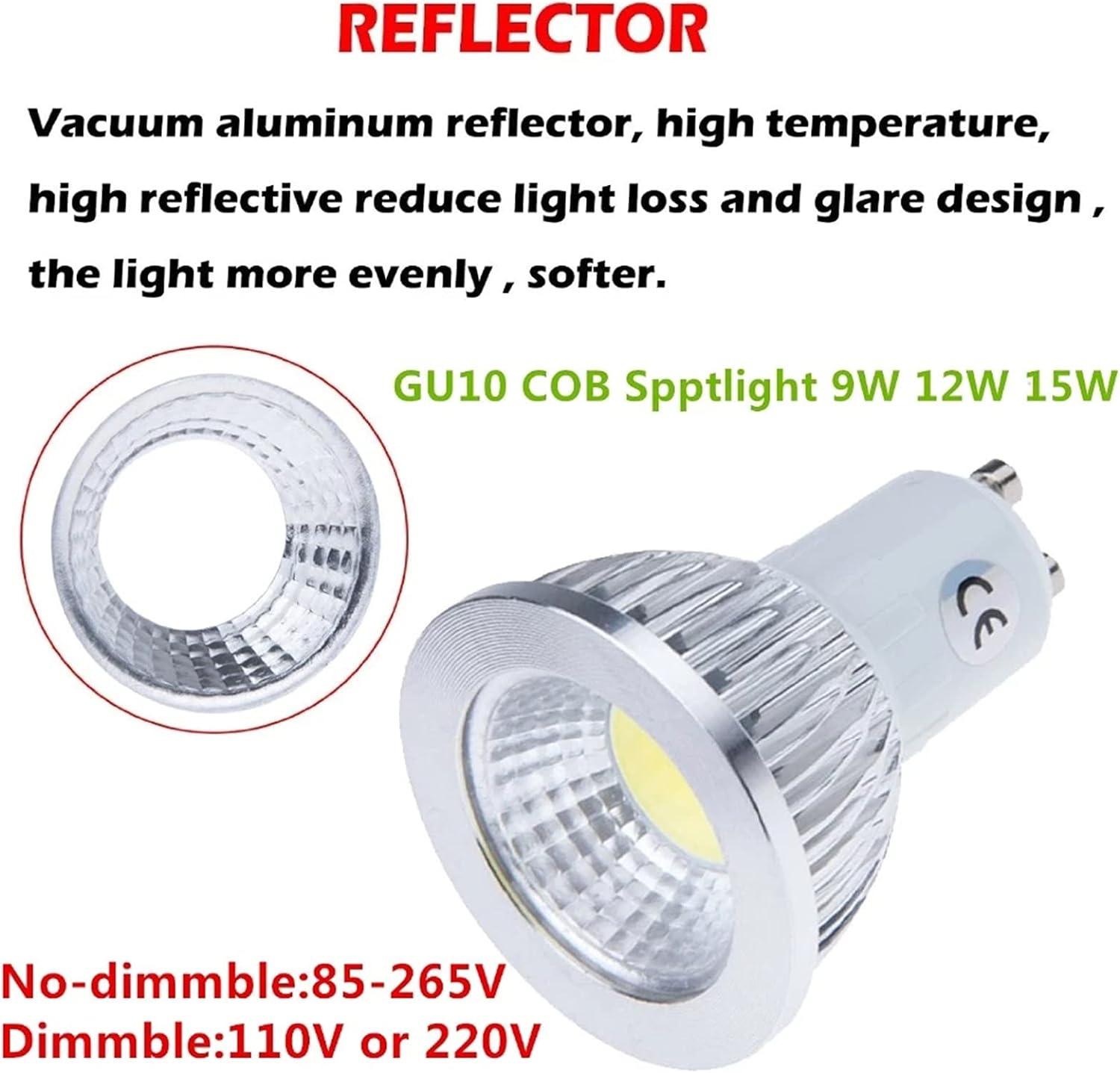 Super Bright 9W 12W 15W GU10 LED Bulb 110V 220V Led Spotlights Warm/Natural/Cool White GU10 LED Lamp|(5Pcs) image number 5