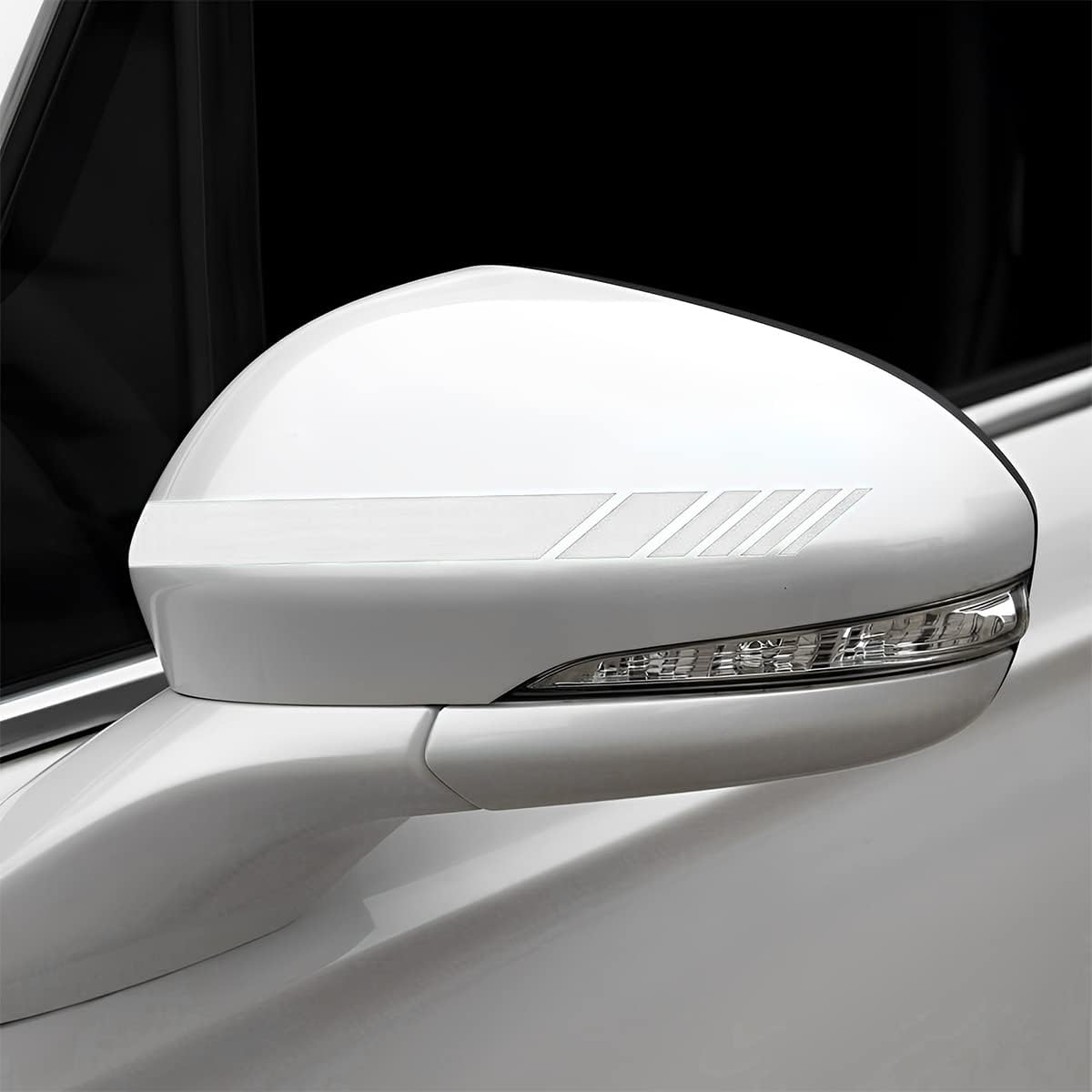 Car Hood Stripe Sticker, 1Set 3Pairs Racing Decal Stickers for Auto Body Side, Vinyl Modified Decoration for Vehicles Skirt Roof Hood Bumper Stripes Decor, Universal Size (White) - White image number 3