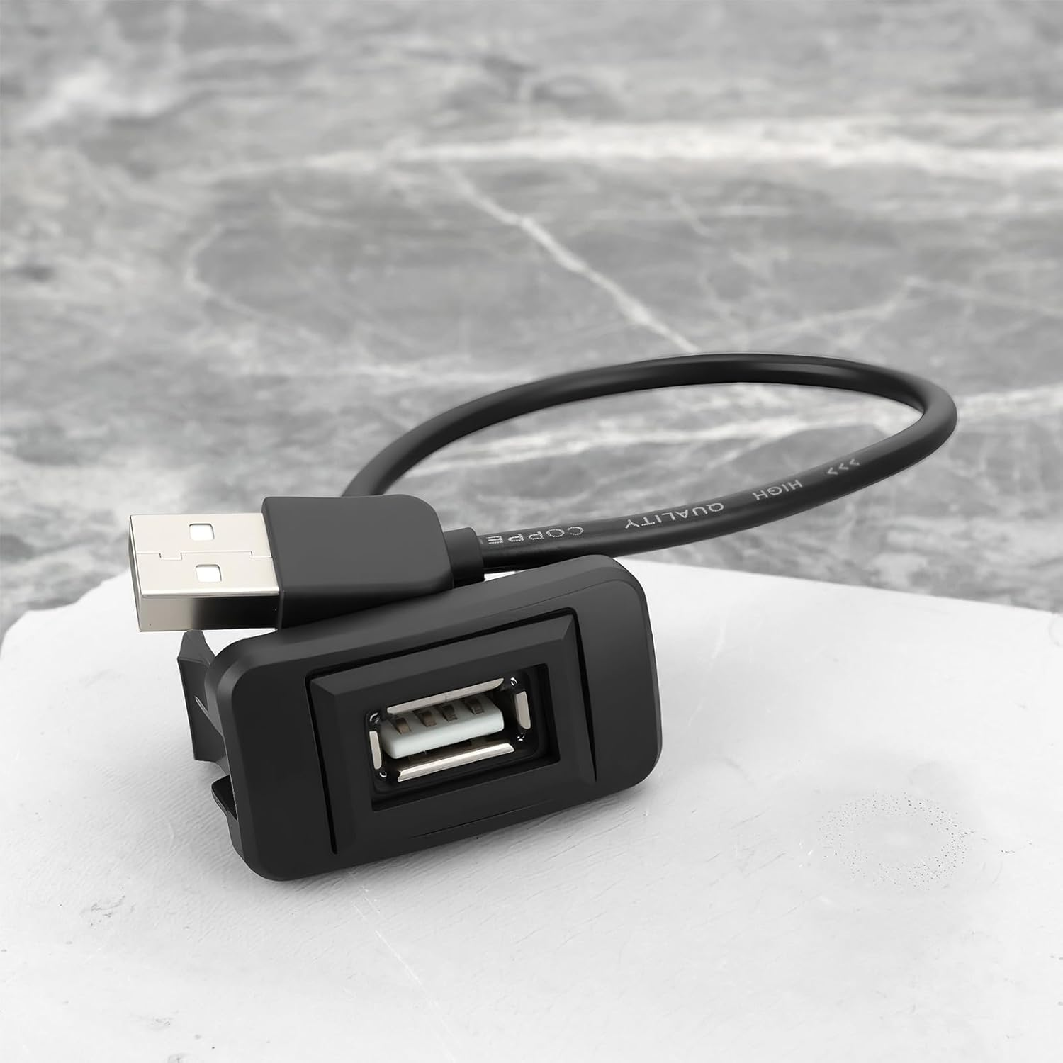 Emsea Male to Female USB Power Socket Extension Cord Adapter with a Length of 25Cm Compatible with Toyota Corolla 2007-2019 USB Port Car Charger image number 4