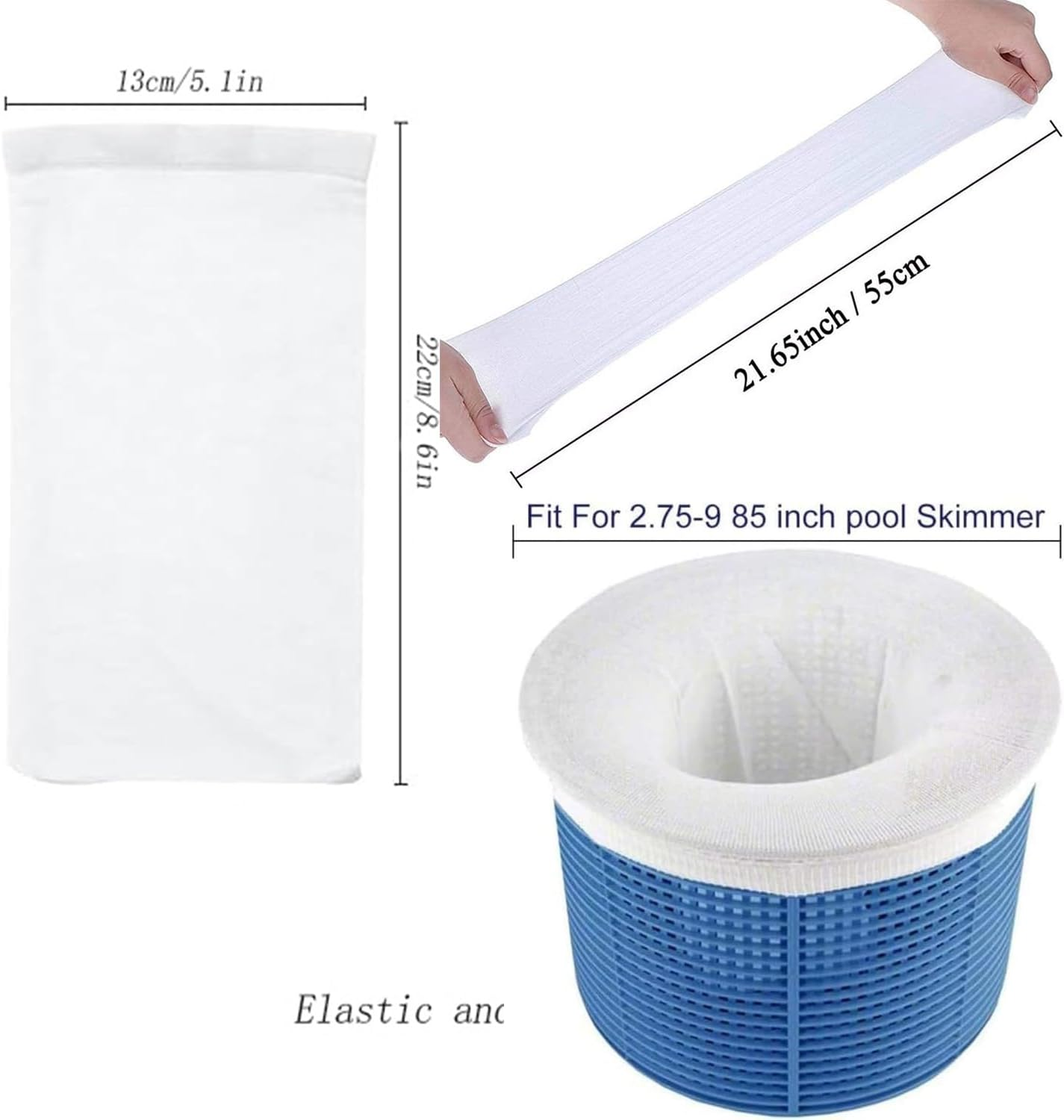 30Pcs Pool Skimmer Filter Socks, Reusable Pool Skimmer Socks, Ultra Fine Mesh Filter Sock, Pool Skimmer Basket Catcher Net for Cleaning Inground or above Ground Pool Debris, Hair and Leaves image number 2