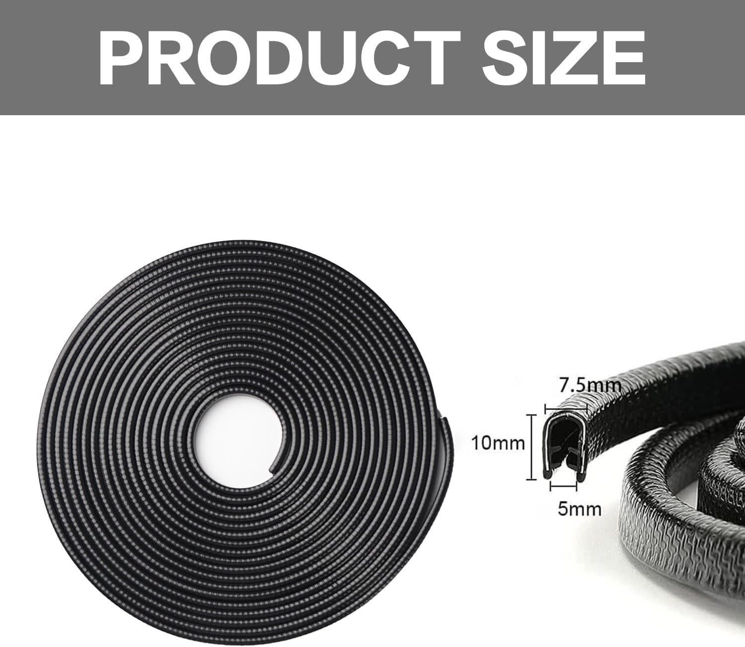 Kaoruo 10M Car Door Edge Guards &ndash; U-Shape Automotive Door Entry Trim Protector for Car Door Edge Protection, Universal Fit for Most Vehicles image number 2