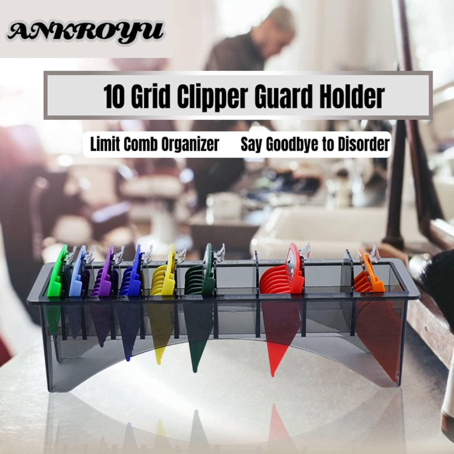 10 Grid Clipper Guard Holder Organizer, Holder for Clipper Guards, Clipper Case, Electric Hair Clipper Limit Comb Organizer Guide Comb Storage Case image number 5