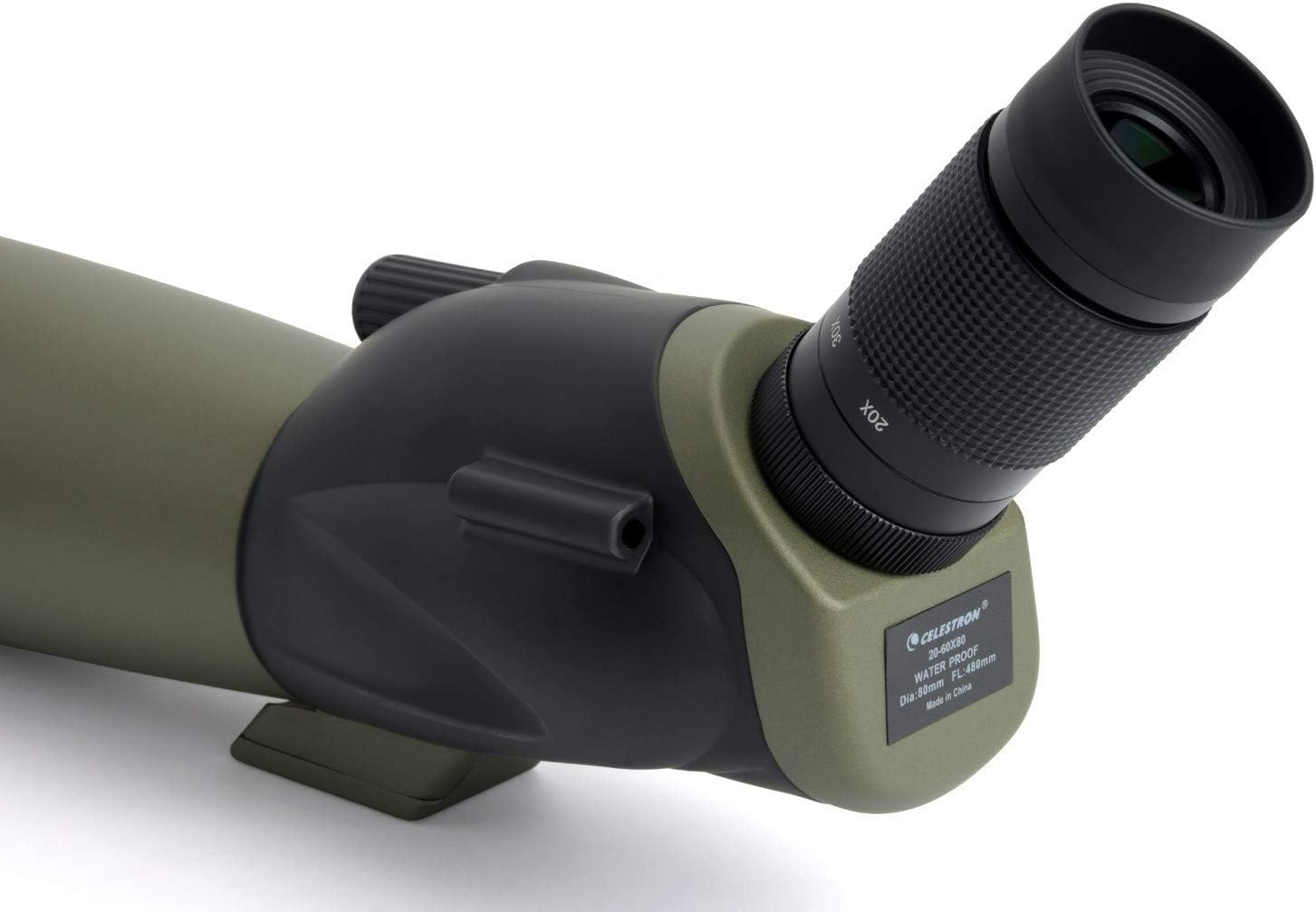 Celestron 52250 Ultima 20-60X80Mm Angled Refractor Spotting Scope Telescope with Multi-Coated Optics, Waterproof Rubber Tubing and Soft Carry Case, Green image number 1