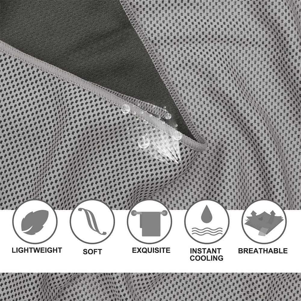 JZS Cooling Towels for Neck and Face,Soft Breathable Chilly Sweat Towel for Yoga, Golf,Sport, Running, Gym, Workout,Camping and Fitness,4 Pack,30 X 100Cm image number 6