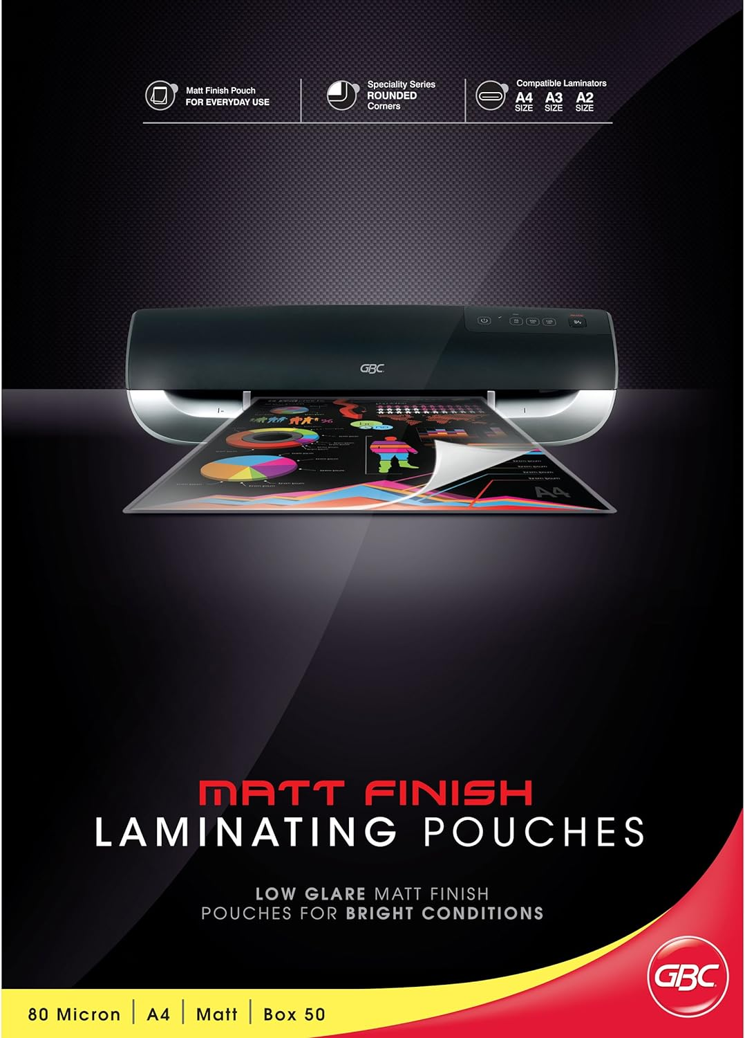 GBC BL80MA4MATTPK50 Laminating Pouch, A4 80 Micron PK50 MATT image number 4