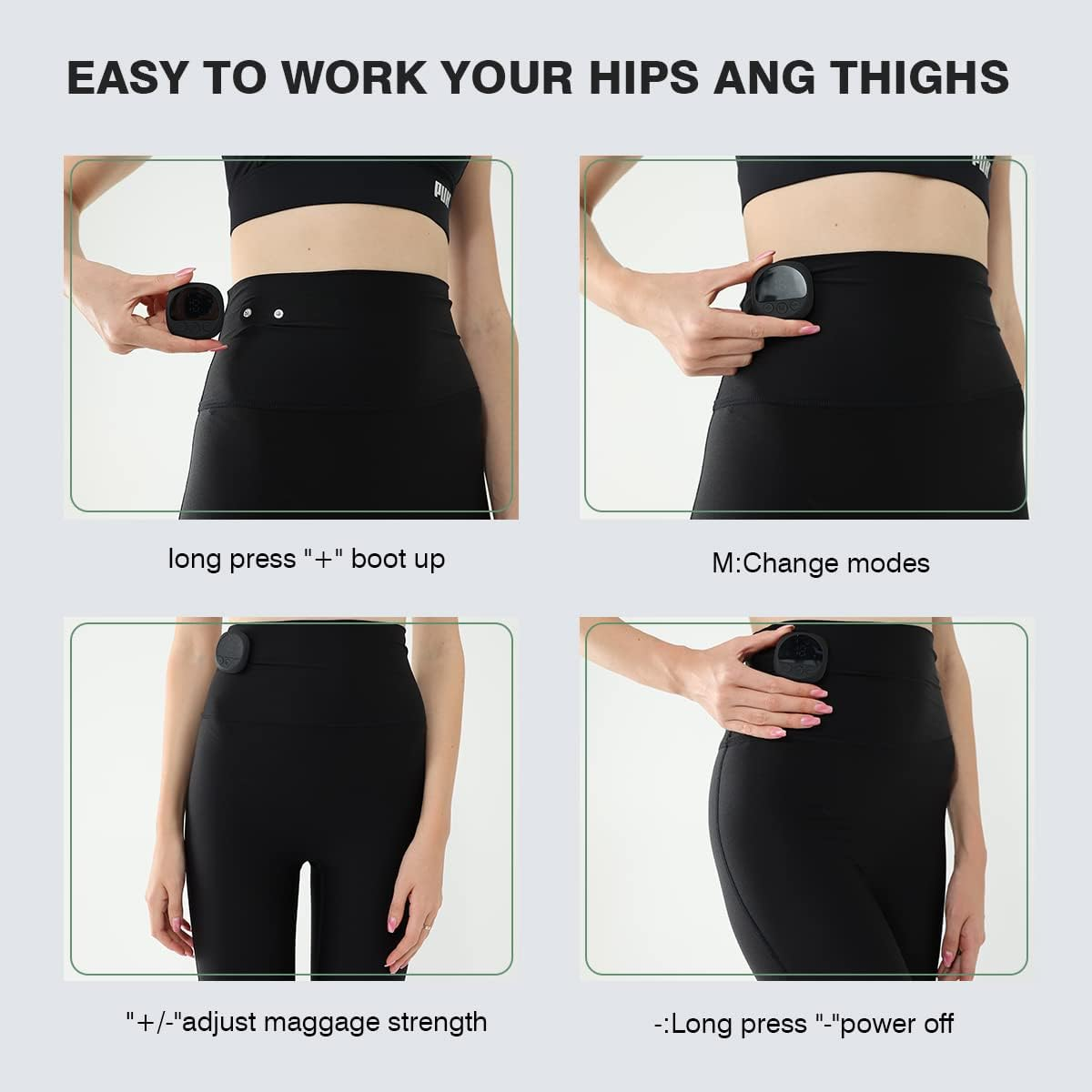 High Waist Yoga Pants with EMS Rechargeable, Buttock Ultimate EMS Stimulator for Women 8 Modes 19 Intensity Levels image number 2