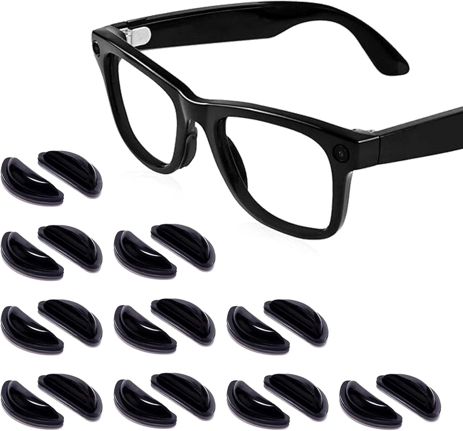 Suytvenxau 10 Transparent Pairs Eyeglass Nose Pads, Glass Nose Pad, Glasses Pad, Adhesive Anti-Slip Soft Silicone Cushion for Sunglasses, Eyeglasses, Comfort Fit, Lightweight Design