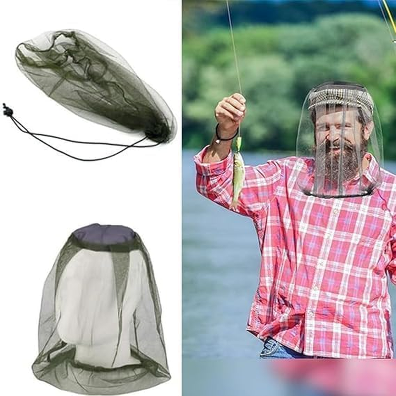 2Pcs Fly Heads Net,Face Netting Hat Heads Fly Net,Mosquito Repellent Mesh,Midge,Outdoor Mosquito,Neck Cover Protecting Netting for Outdoor Hiking Camping Climbing Walking image number 3