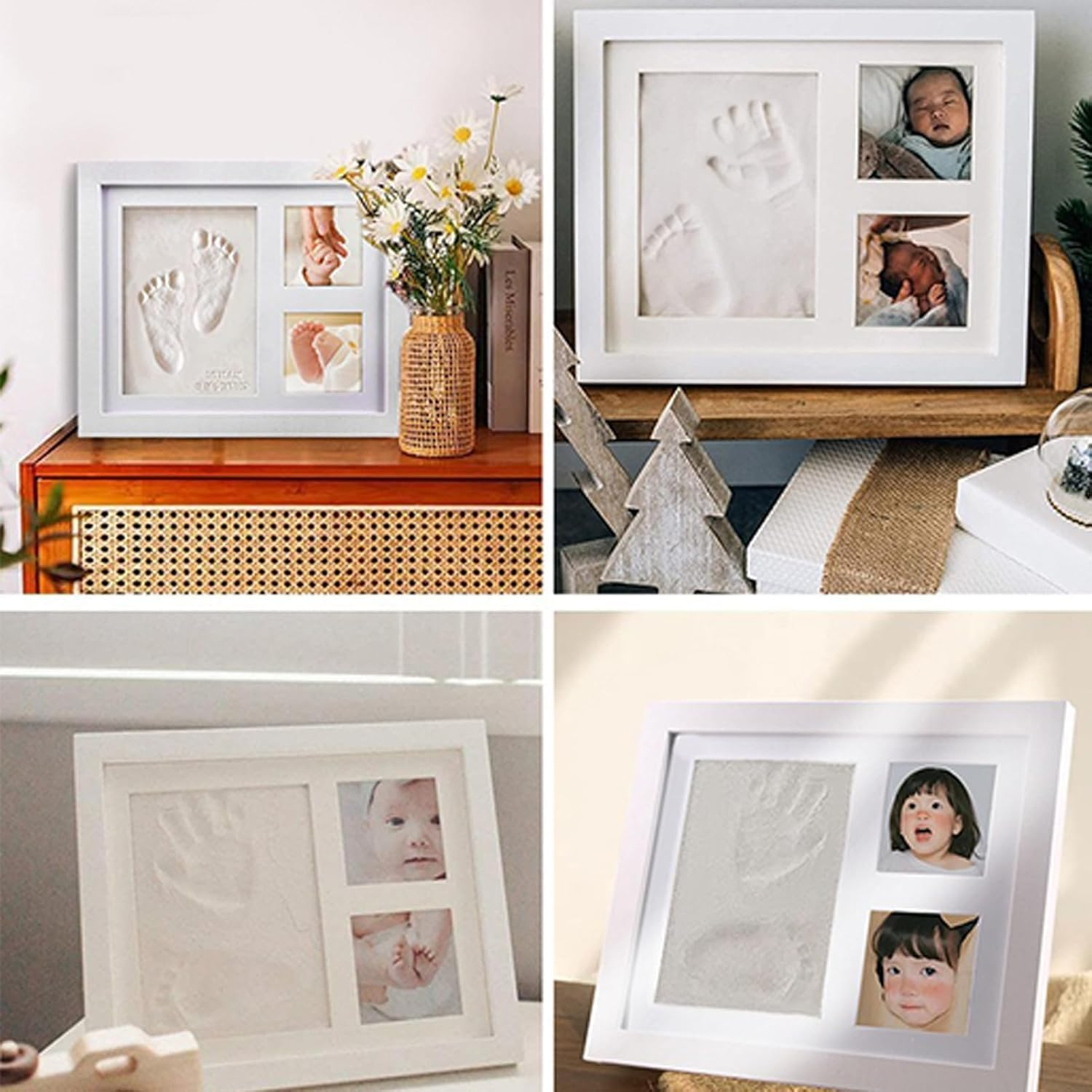 Baby Footprint Kit, Baby Foot and Hand Print Kit, Baby Keepsake Frame, Nursery Pictures Frames, Hand Print Mold Kit, New Mom Gifts, Baby Newborn Essentials Must Haves, Baby Shower Gifts image number 4