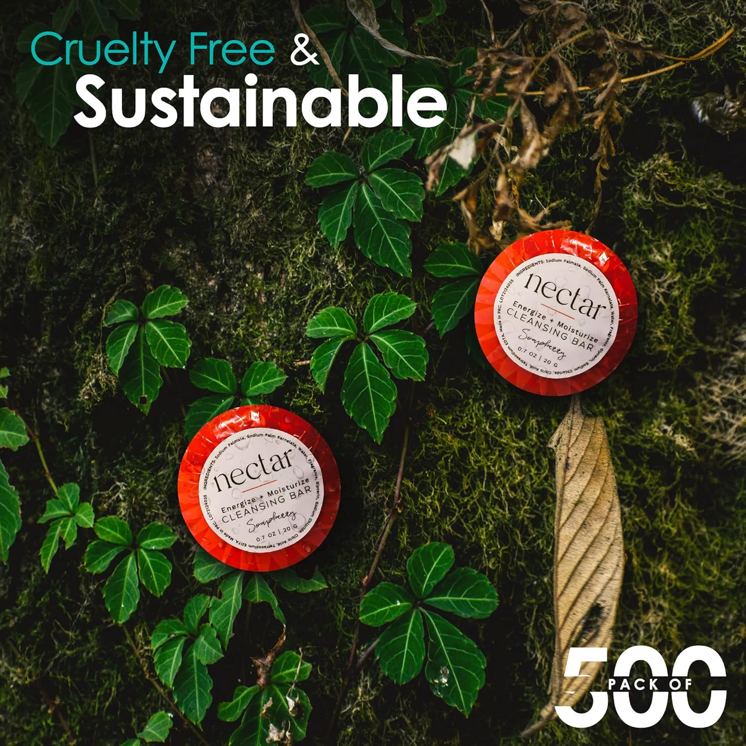 Nectar Bulk Cleansing Bar round | 100 Count, 0.9 Oz | Sweet Orange Blossom, Mini Travel Size Toiletries (100% Recyclable Pleat Wrap) Hotel Amenities, Airbnb Rentals, Suitable for All Skin Types image number 2