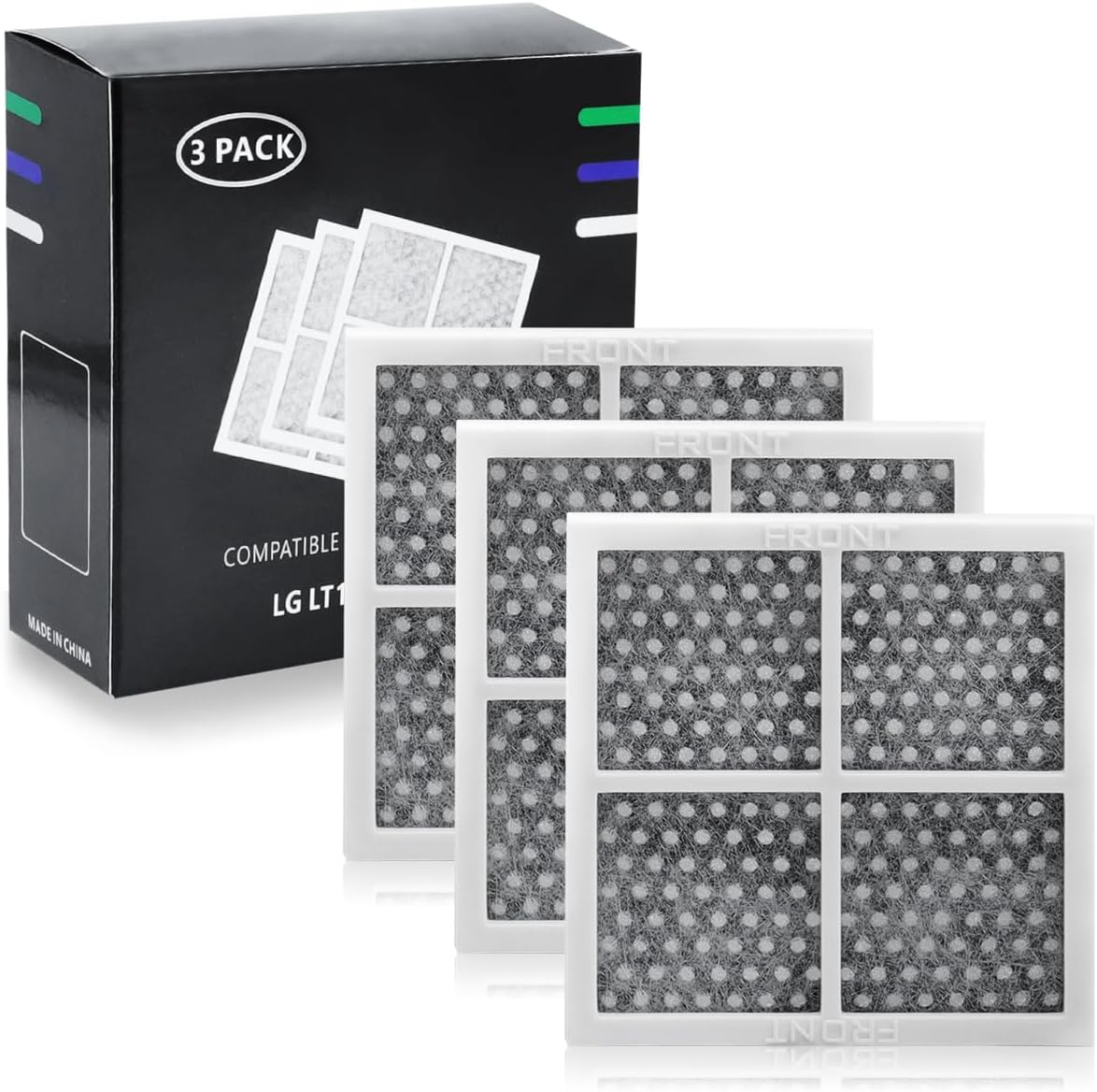 LG LT120F Refrigerator Air Filter Replacement, Compatible Model with LG with Kenmore Elite 9918, 795 and LG ADQ73214402, ADQ73214403, ADQ73214404, LMXS30776S, Refrigerator Fresh Air Filter 3 Pack image number 2