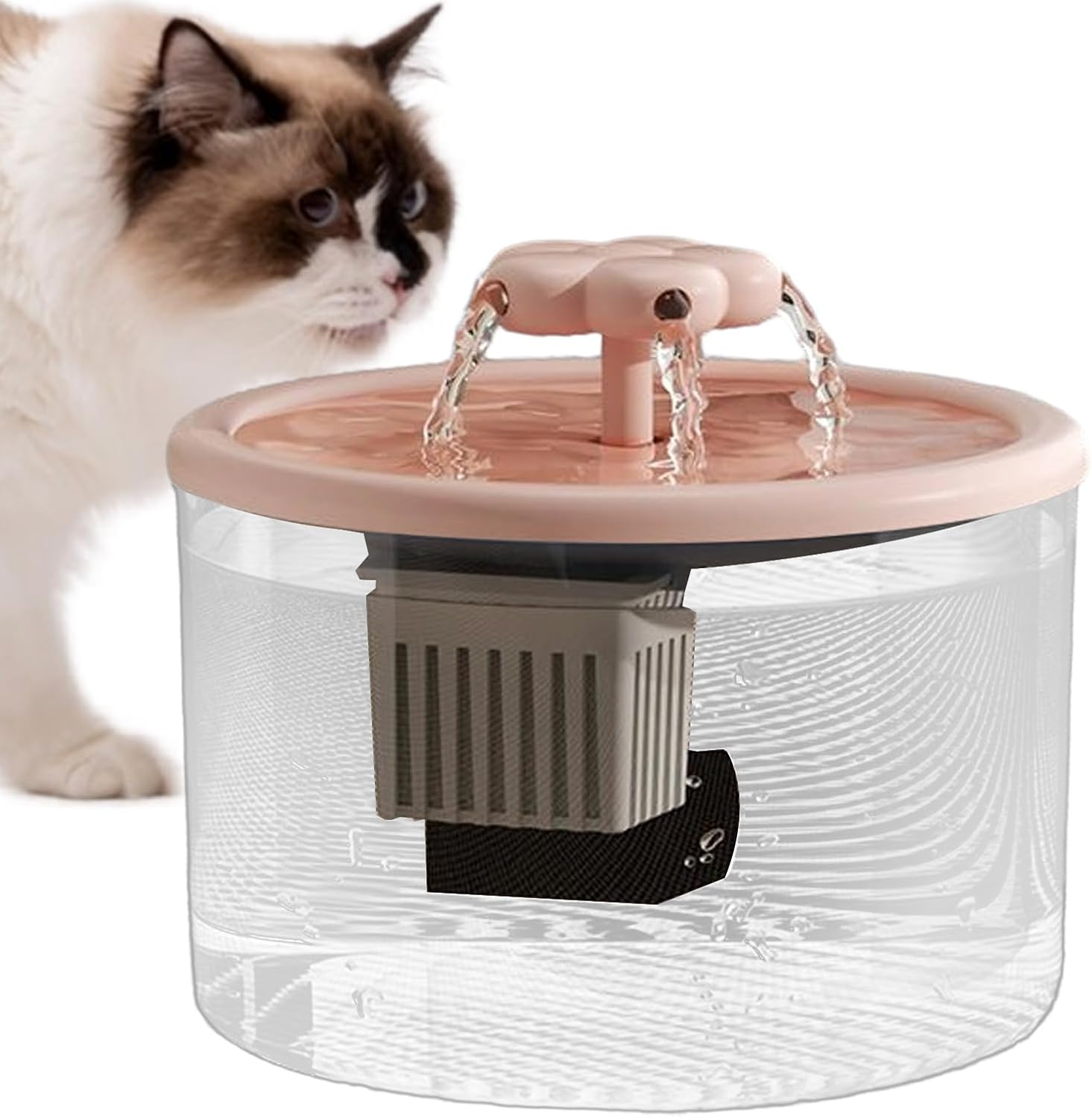 Cat Fountain 1.2L, Dog Water Dispenser, Quiet Drinking Bowl for Home Kitchen Living Room Play Area Apartment Indoor Bedroom image number 2