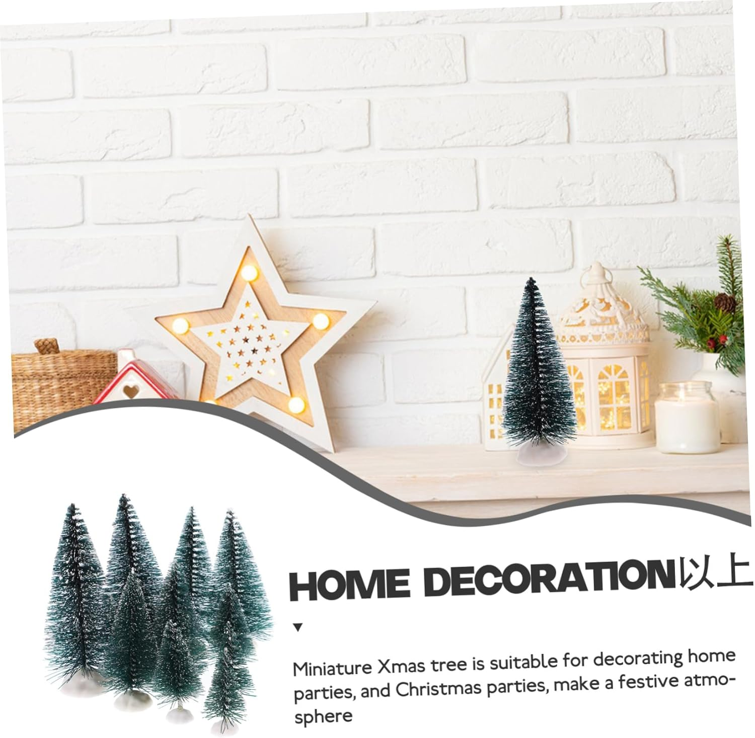 10Pcs Miniature Christmas Tree Ornaments Mini Christmas Tree Decoration for Desktop Favor and Indoor Festival Scene Decor image number 4