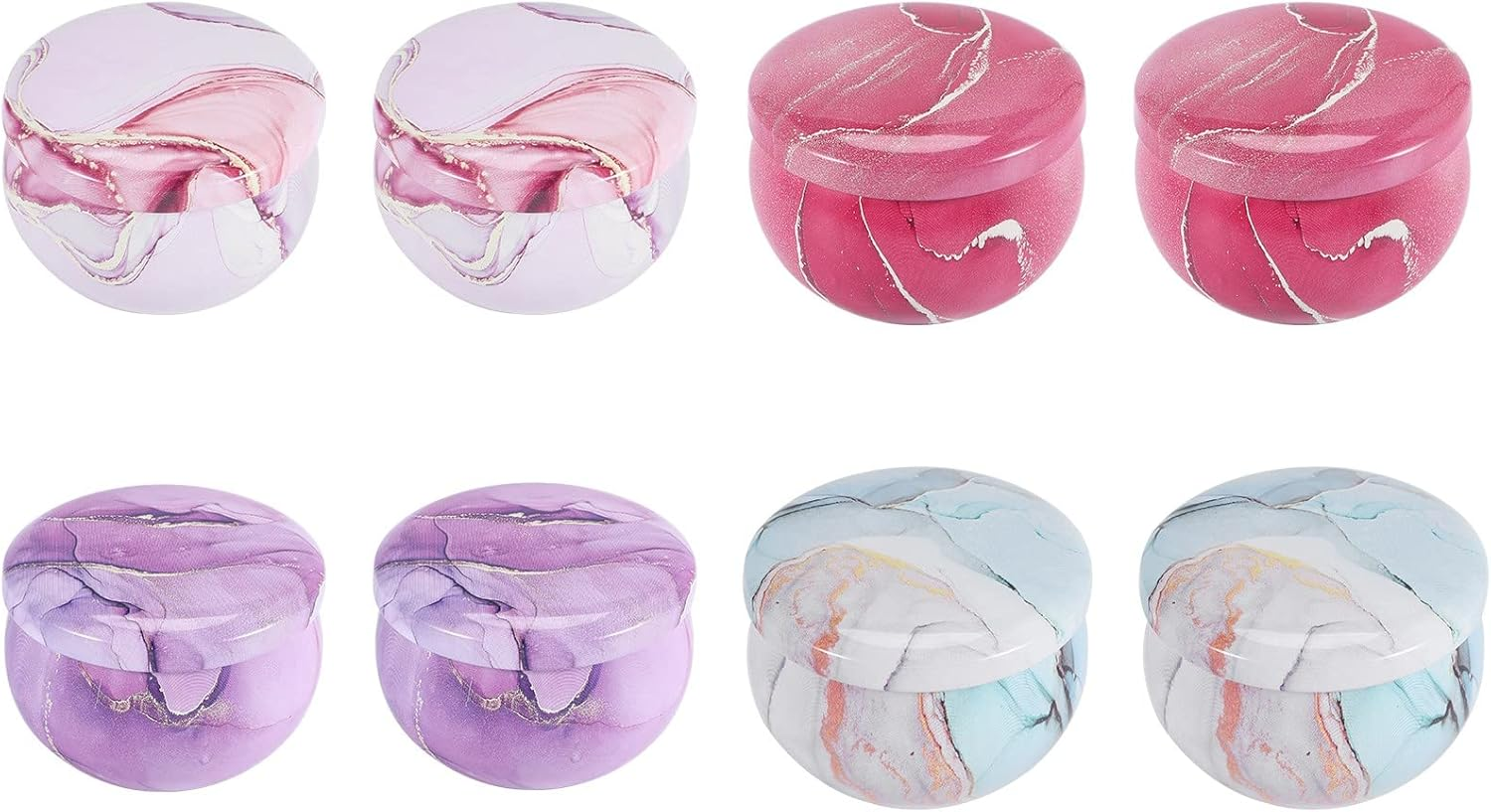 RESFNSE 8Pcs Candle Tins for Candle Making Kit Empty Metal Candle Tin with Lids Storage Tins Reusable for Tea Candy Spices Gifts image number 3