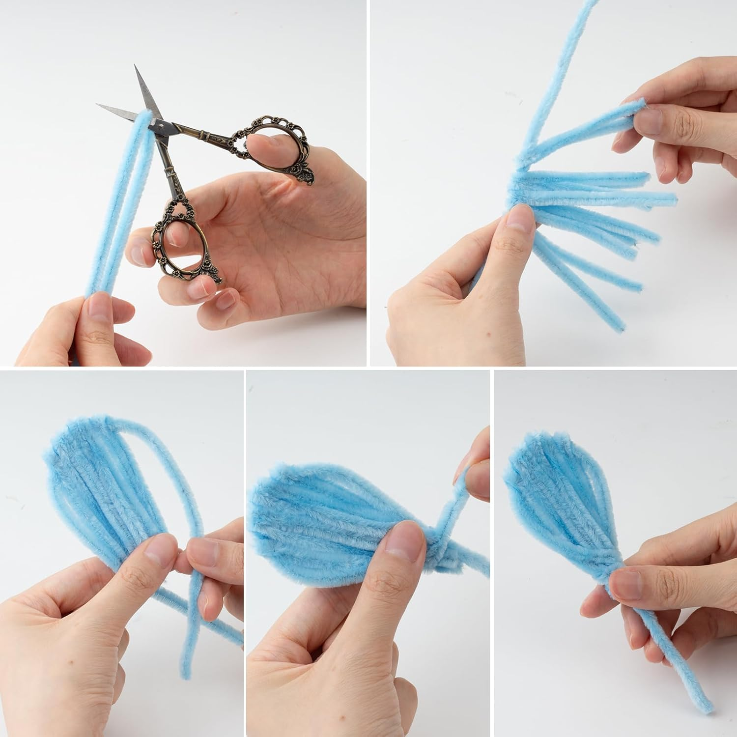 Caydo 500 Pieces Pipe Cleaners Flower Set, Chenille Stems, Pipe Cleaner Craft Supplies Bulk Fluffy Fuzzy Sticks for DIY Art Projects Creative Gift Party Decorations (Macaron) image number 2