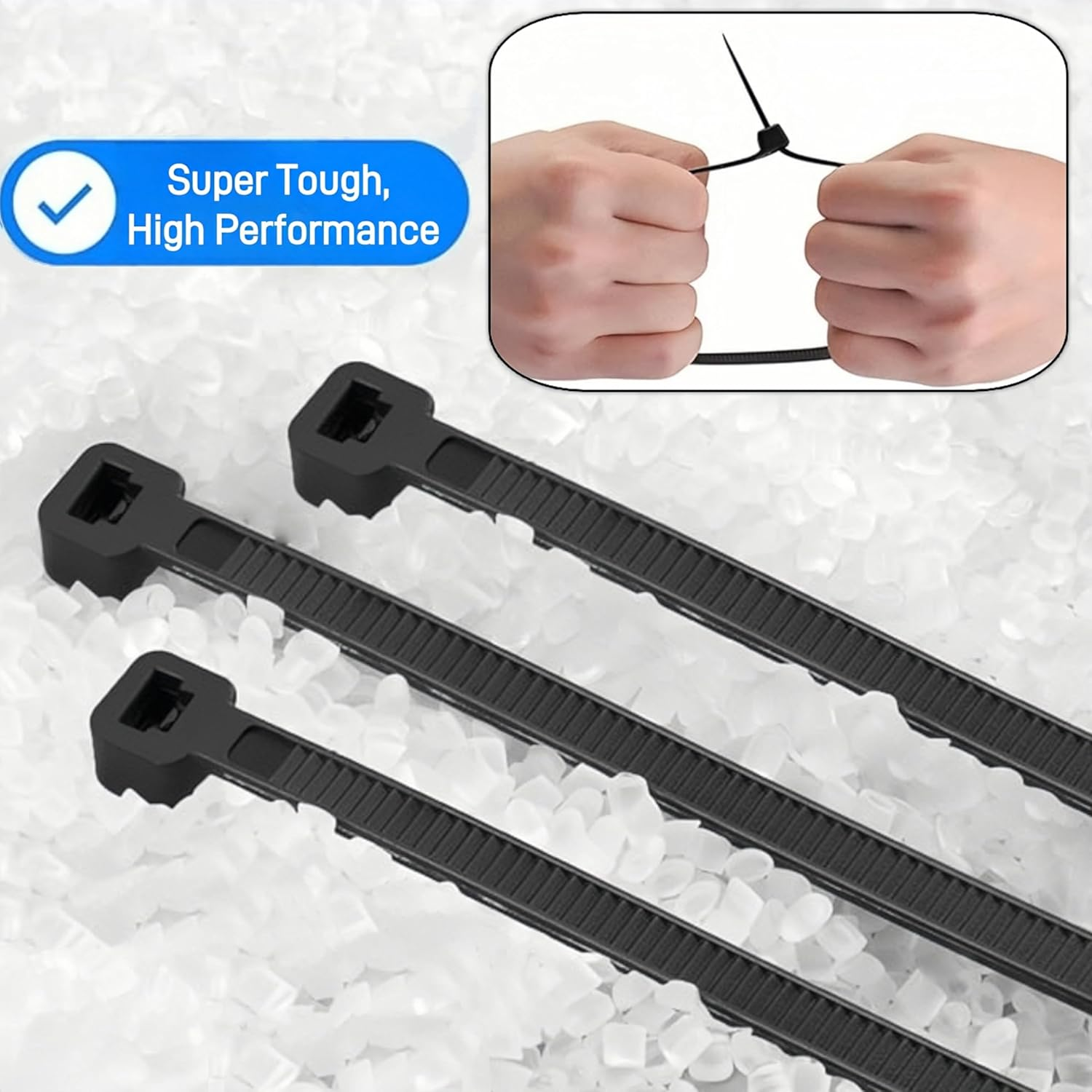 500 Cable Ties, 150Mm X 3.5Mm Nylon Zip Ties, Self-Locking Nylon Cable Wire Ties, Multi-Purpose Cable Zip Ties for Indoor and Outdoor Use (Black) image number 5