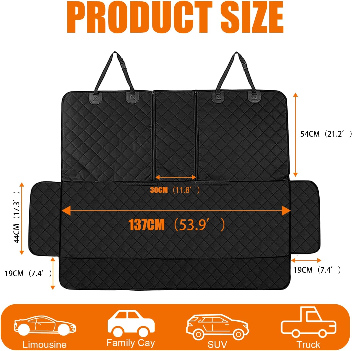 Dog Car Seat Cover for Pets 100% Waterproof Scratch Proof Nonslip Dog Hammock for Car with Side Flap 600D Heavy Duty Soft Back Seat Covers for Cars Trucks and Suvs image number 4