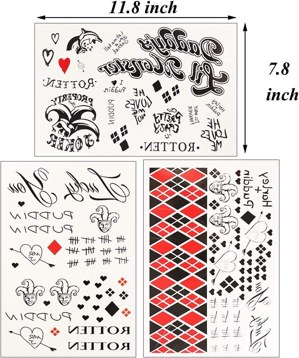 3 Sheets Temporary Tattoos Tattoo Sticker Perfect for Halloween,Cosplay, Costumes and Party Accessories - A image number 6