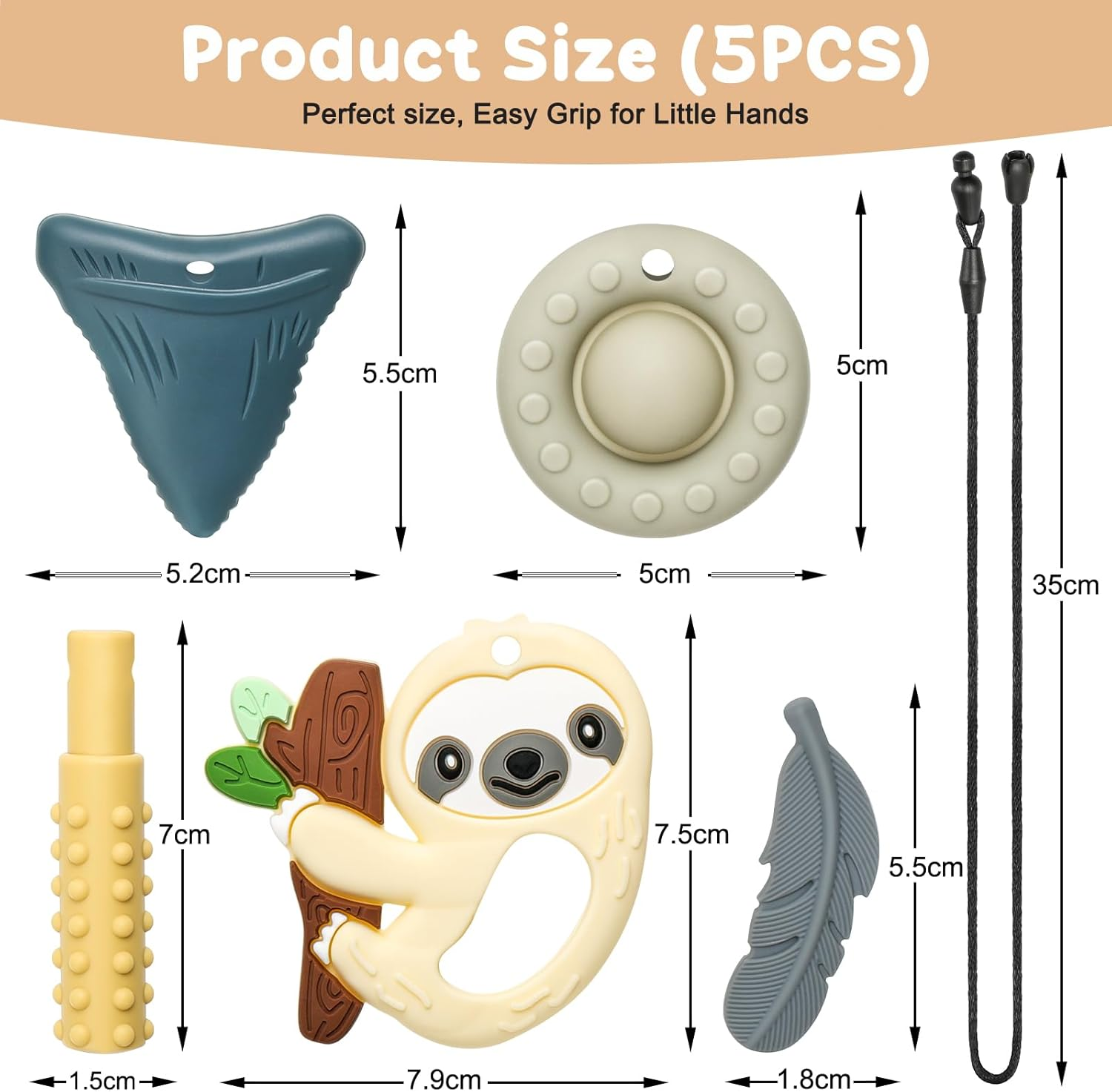 MR.TIMELAG Chew Necklace, 5 Pack Sensory Chew Necklace Bundle for Kids with Teething, ADHD, Autism, Oral Motor Chewy Teether, for Boys&Girls,Silicone Necklace Made from Food Grade Silicone Safety image number 4