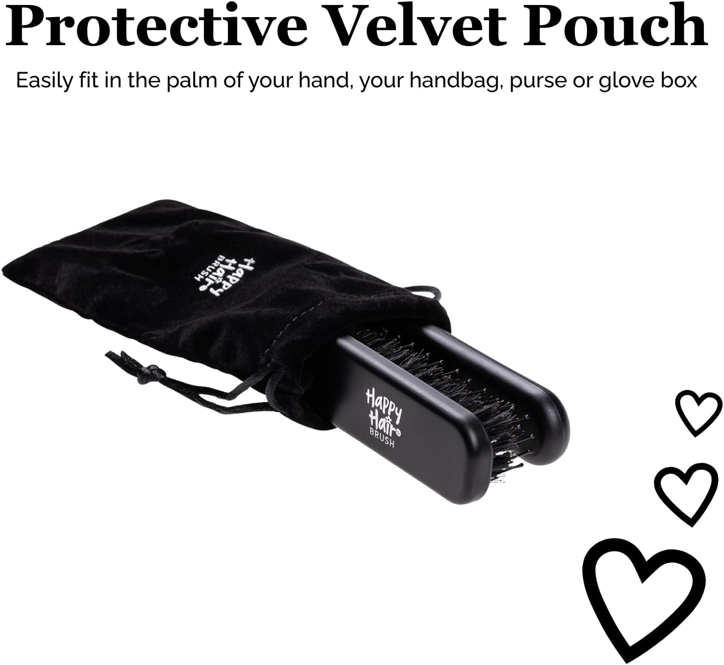 HAPPY HAIR BRUSH Pocket Brush &ndash; Compact Detangling Hairbrush for Kids & Travel &ndash; Gentle on Knots, Smooths without Pulling, Perfect for Handbags, Gym Bags & On-The-Go Styling image number 2