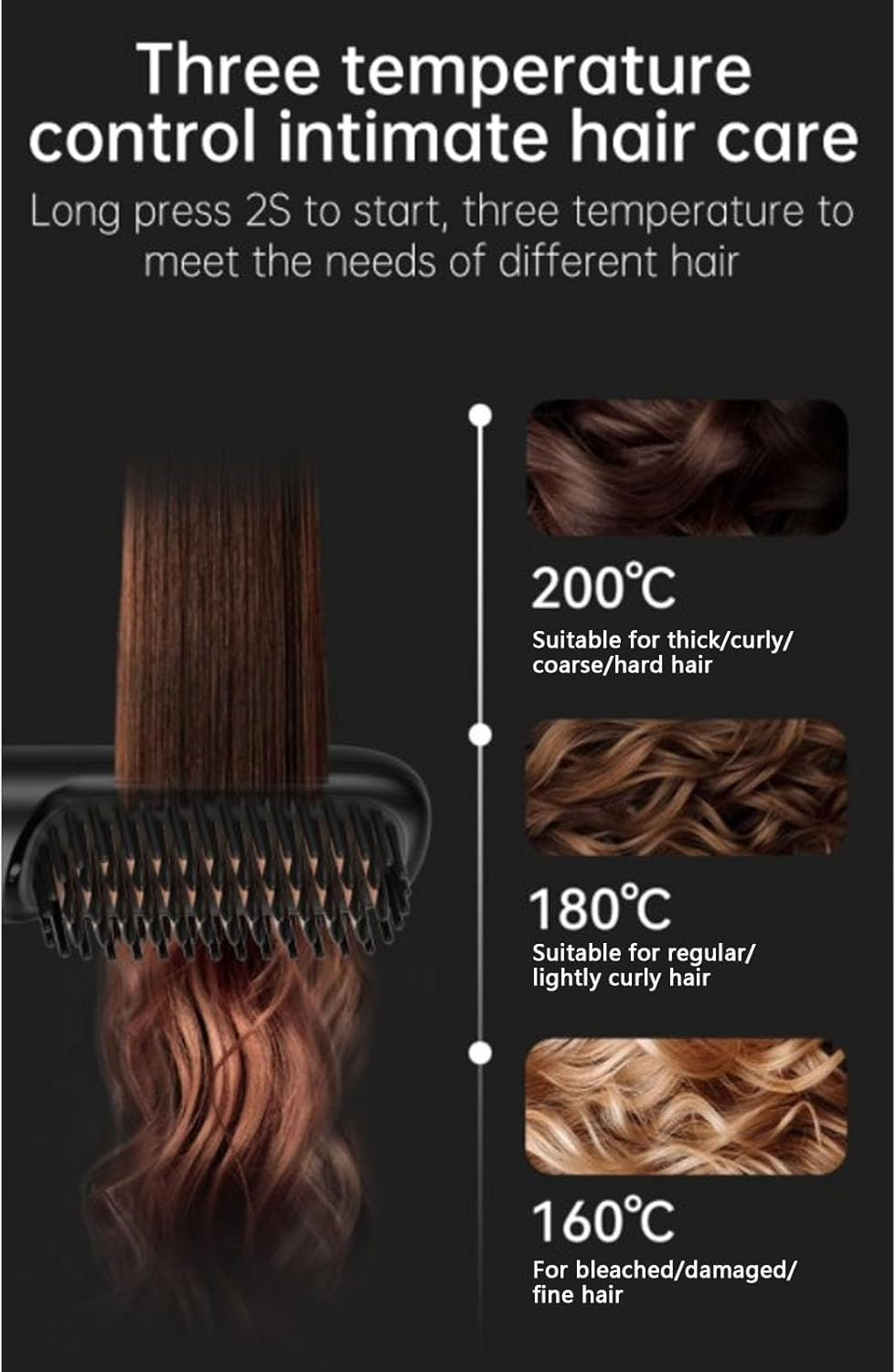 Cordless Hair Straightener Comb, Negative Ions, Dual MCH Ceramic Plates, Portable and Rechargeable for Hair Styling image number 6