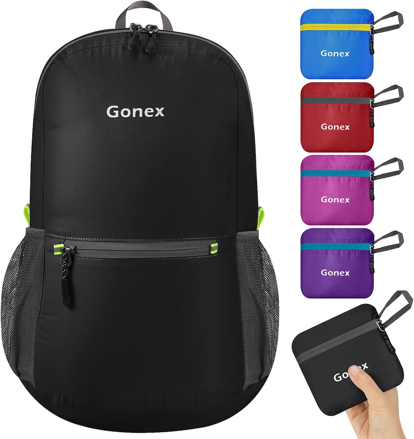 Gonex Ultralight Handy Travel Backpack,Water Resistant Packable Backpack Hiking Daypack Lightweight Foldable Camping Outdoor Travel Cycling School Backpacking 20 Liters 8 Color Choices