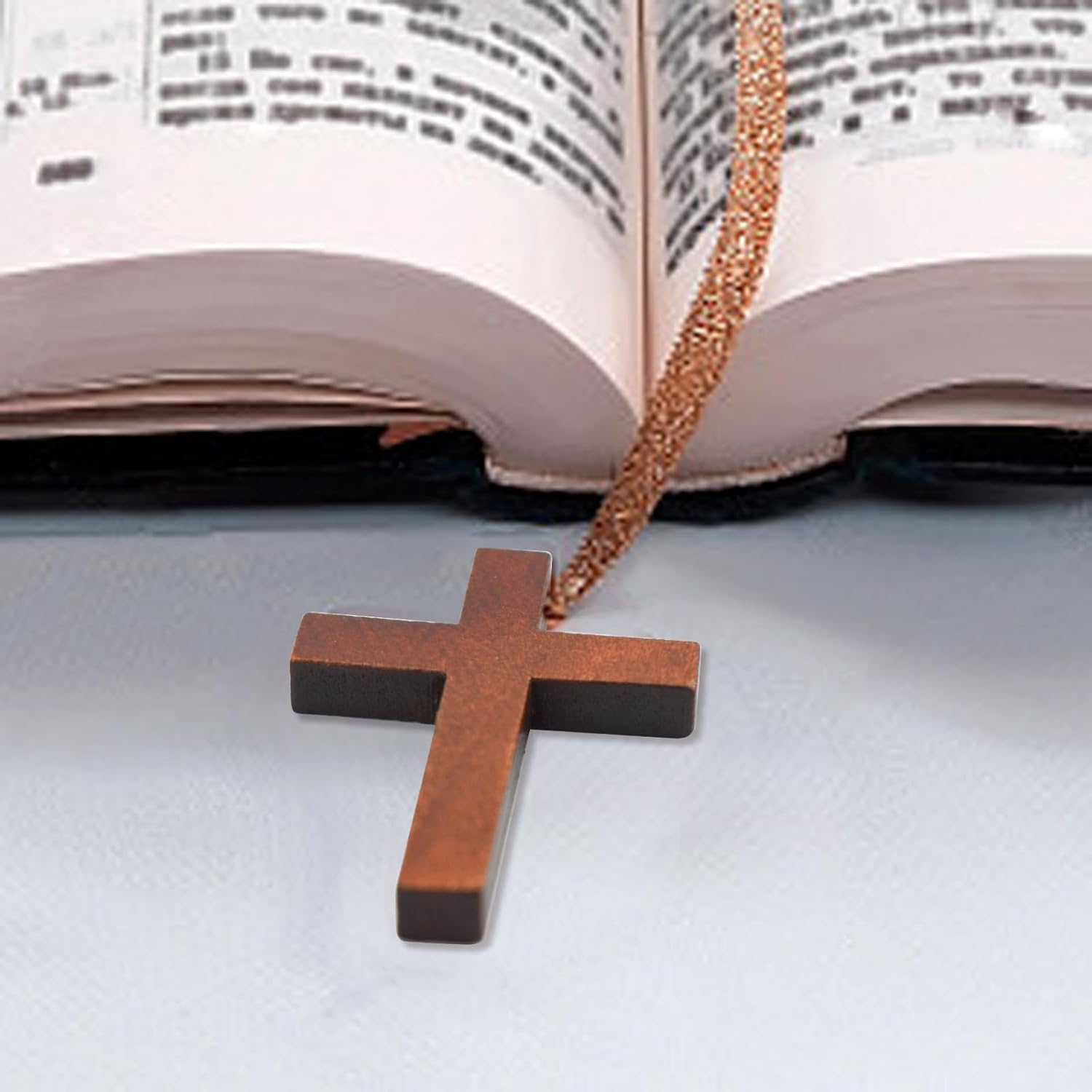 Enkrio 150PCS Mini Wood Cross Charm Small Wooden Crosses Pendants for Crafts Natural Wooden Cross Charms for Jewelry Making Easter Rosary