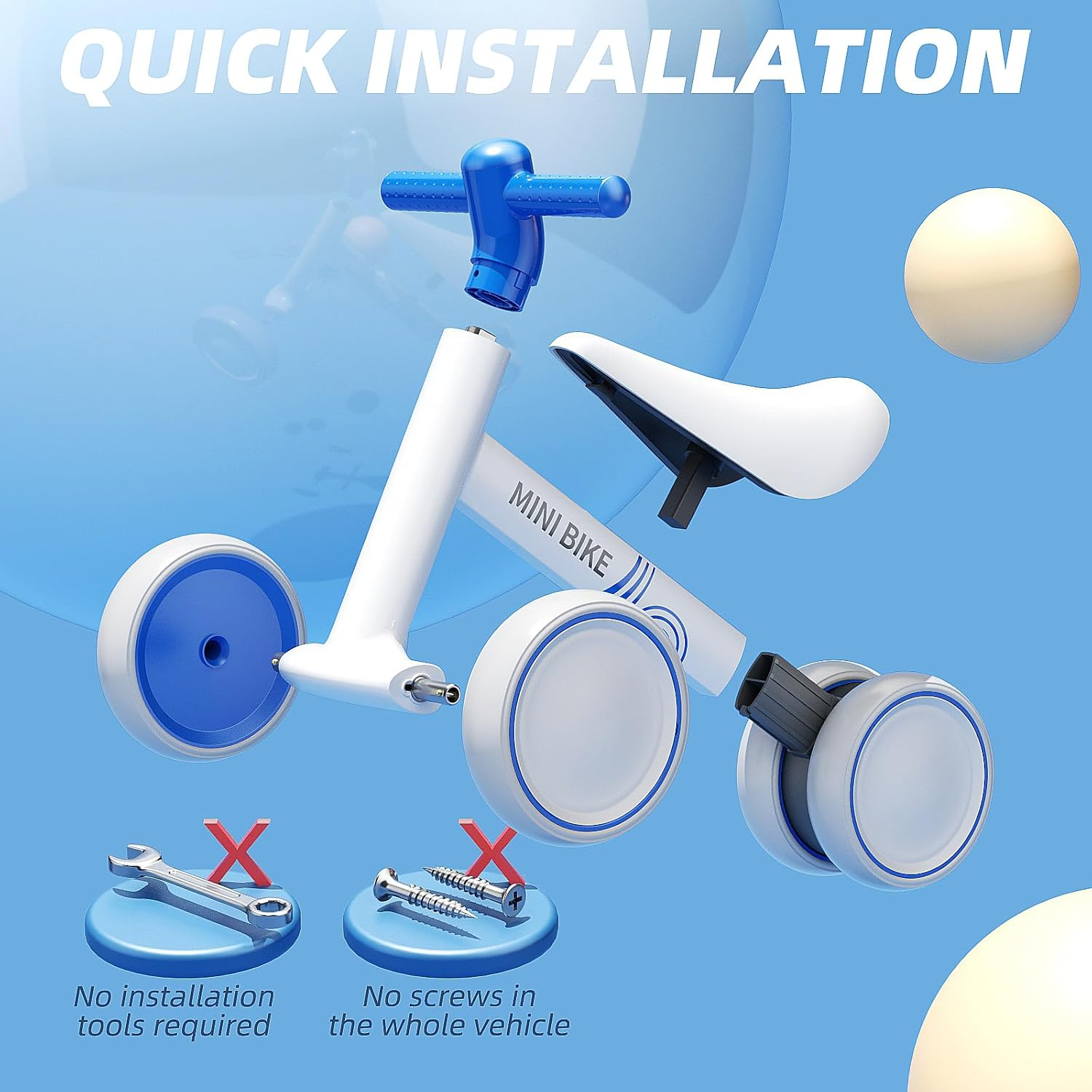 FAYDUDU Balance Bike for 1 Year Old Ride on Toy for 1 2 Years Old First Bike for Girls Boys Baby Bike Walker No Pedals Toddler Trike for 10-24 Months image number 1