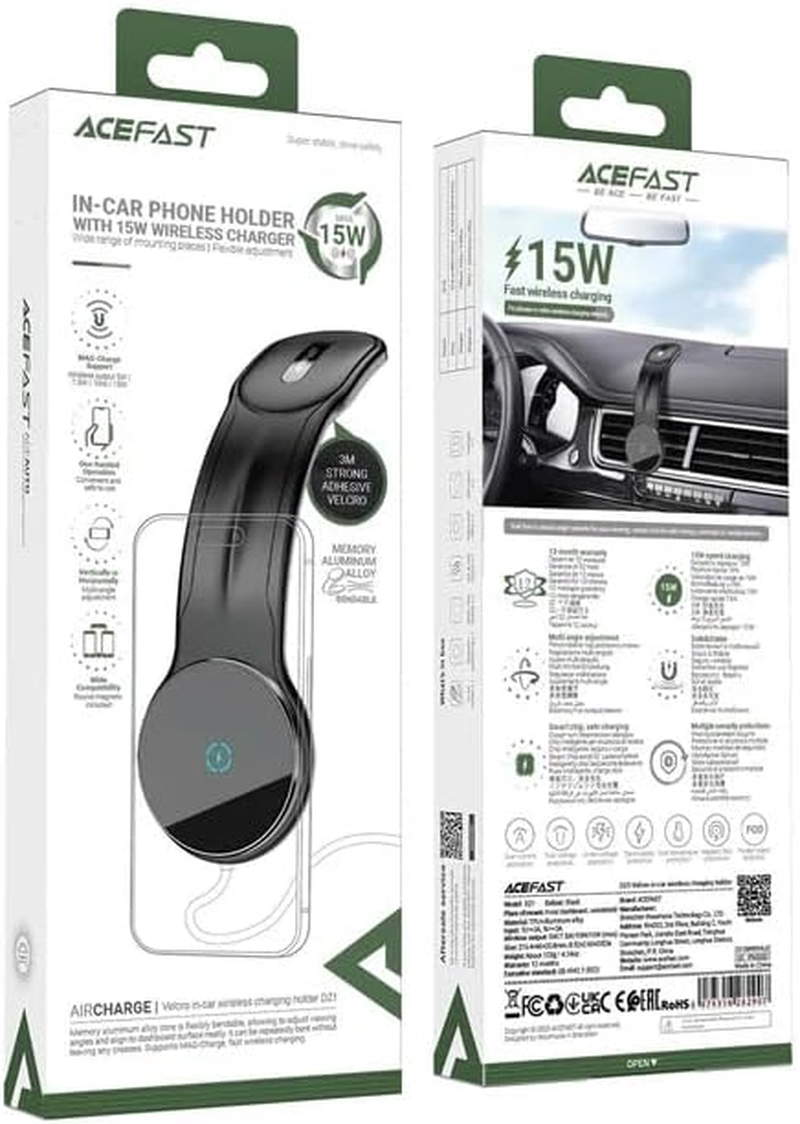 Acefast Flexible Minimalist 15W Wireless Car Charging Holder D21