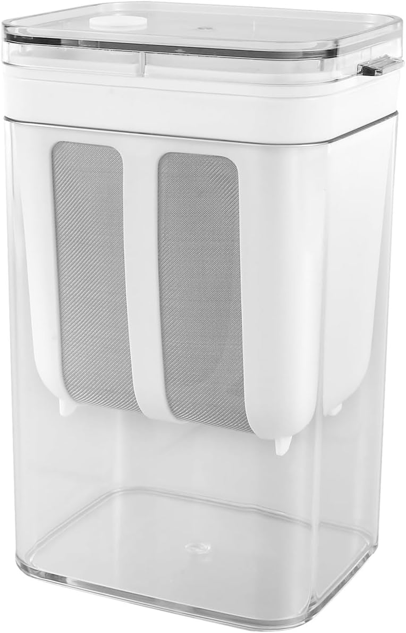 Yogurt Filter,Greek Yogurt Strainer,Fine Mesh Yogurt Filter with Lid,1.1L Pa-Free Cheese Strainer,Multipurpose Clear Juice Filter,Cheese Yogurt Whey Separator for Making Thick Greek Yogurt (White) image number 6