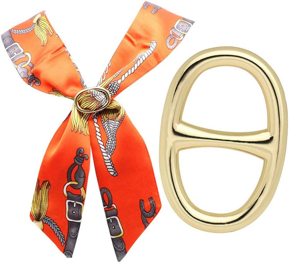 Oval Silk Scarf Clip Metallic Scarf Buckle Scarf Ring Silk Clasp Ring image number 2