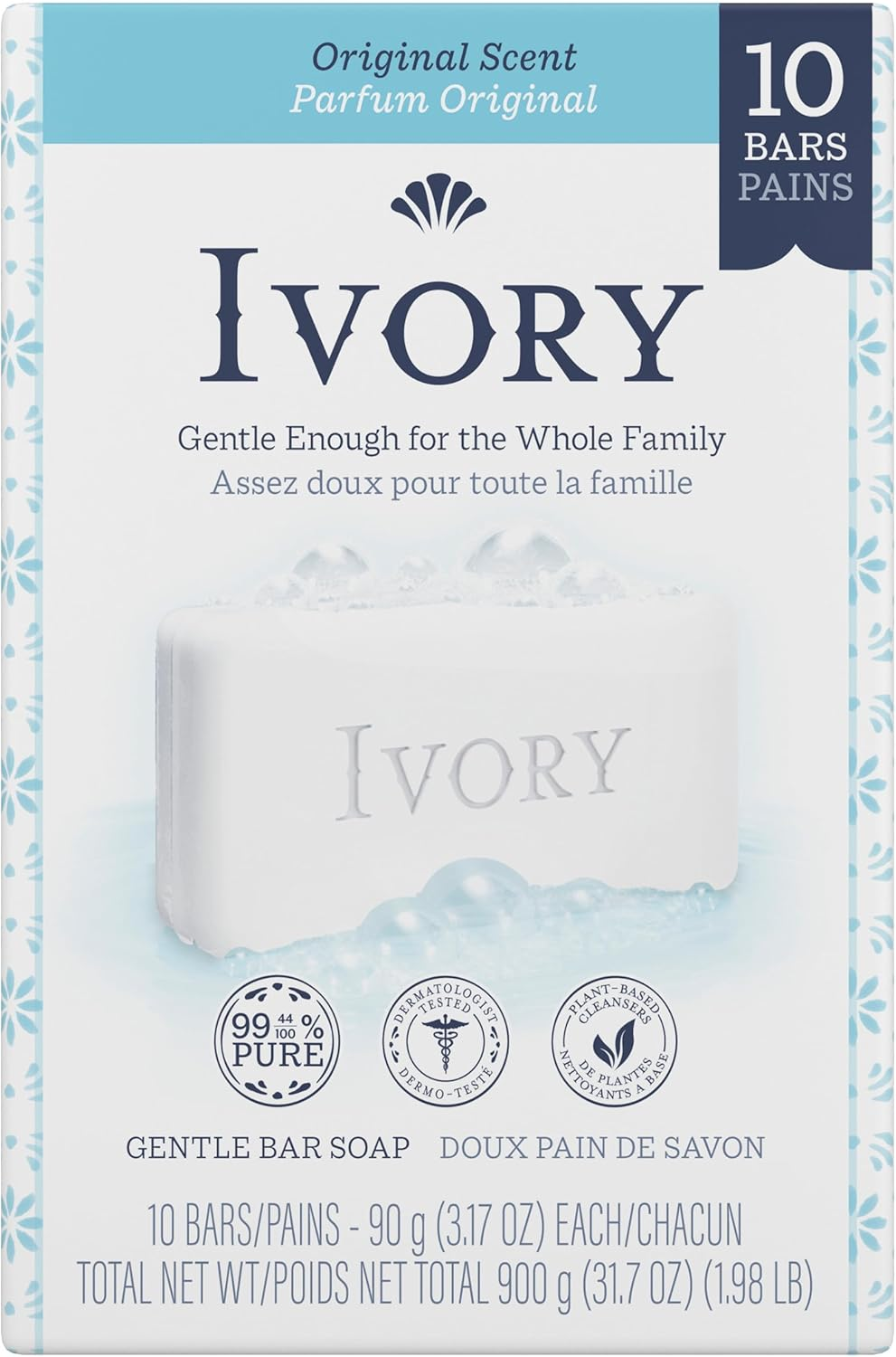 (Oz, Original) - Ivory Bar Original Bath Bar, Family Pack, 90Ml Bars (10 Bars) image number 5