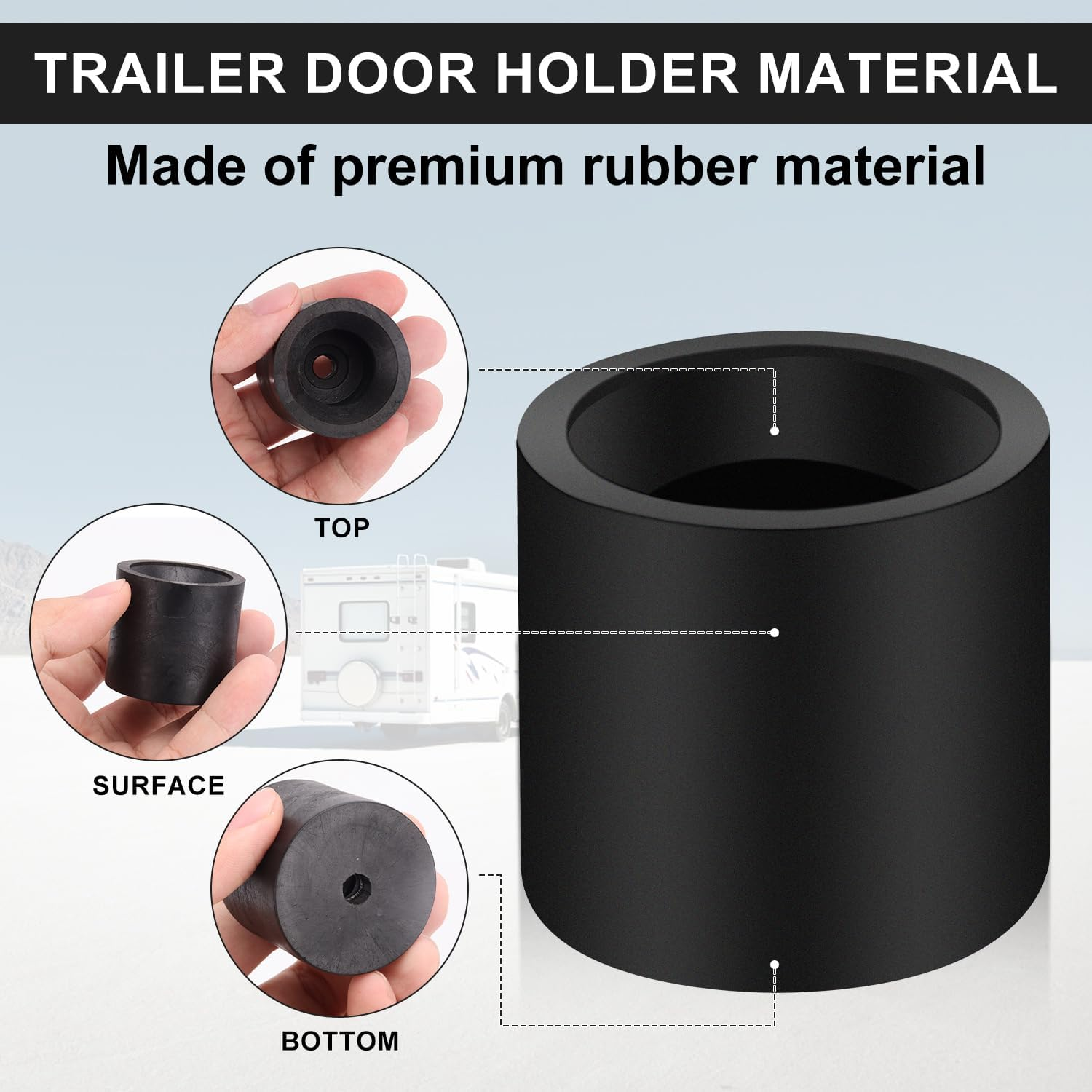 2Pcs Trailer Door Holder Kit, RV Camper Door Holder Rubber Bumper Door Holder Horse Trailer Window Bumper Trailer Door Bumper Horse Trailer Accessories for Rvs Trailers Campers image number 3