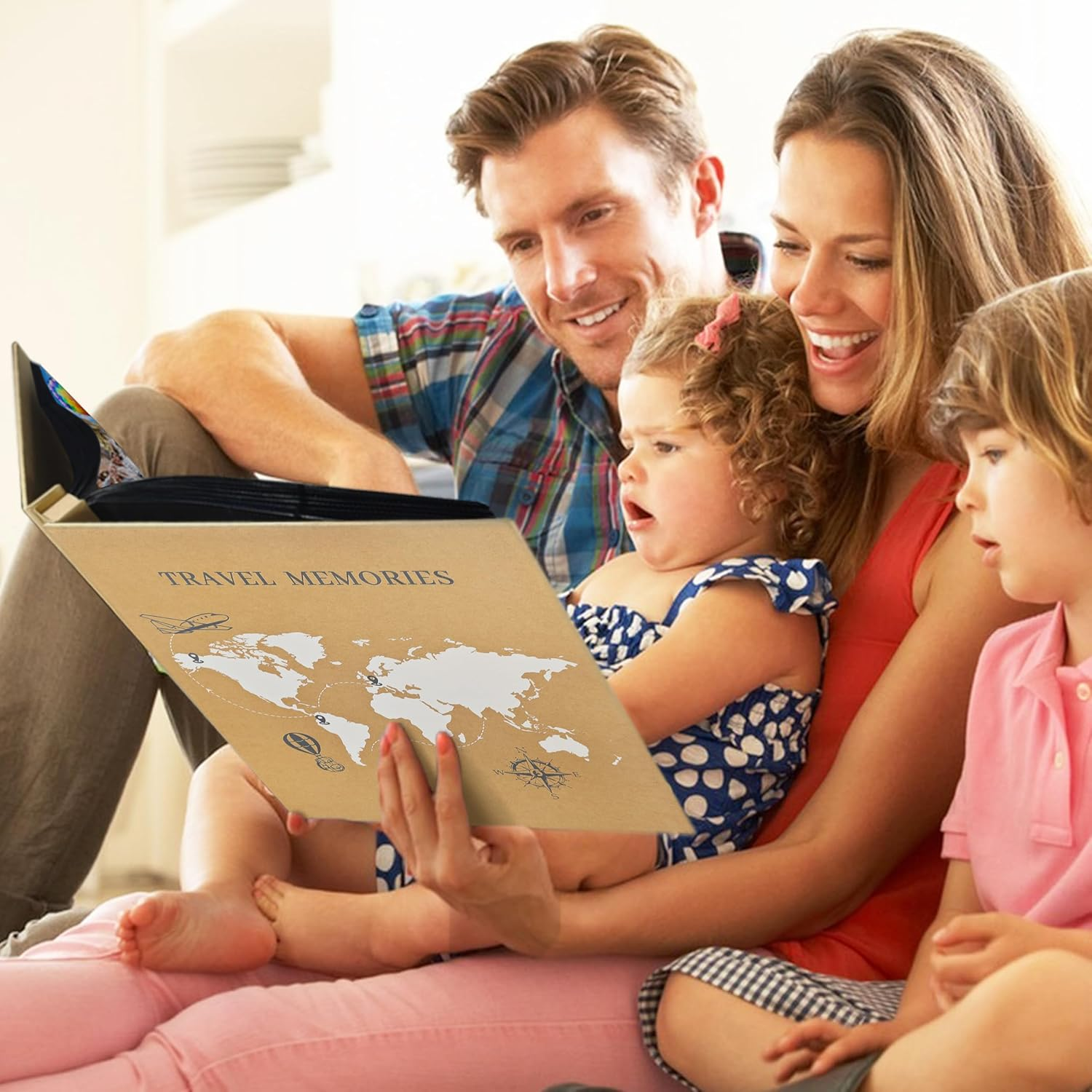 Travel Photo Album 4X6 Photos,5 Pictures per Page 300 Capacity Vacation Memory Book with World Map Cover&ndash;Excellent Kraft Album for Family Adventure Trips Gifts image number 5