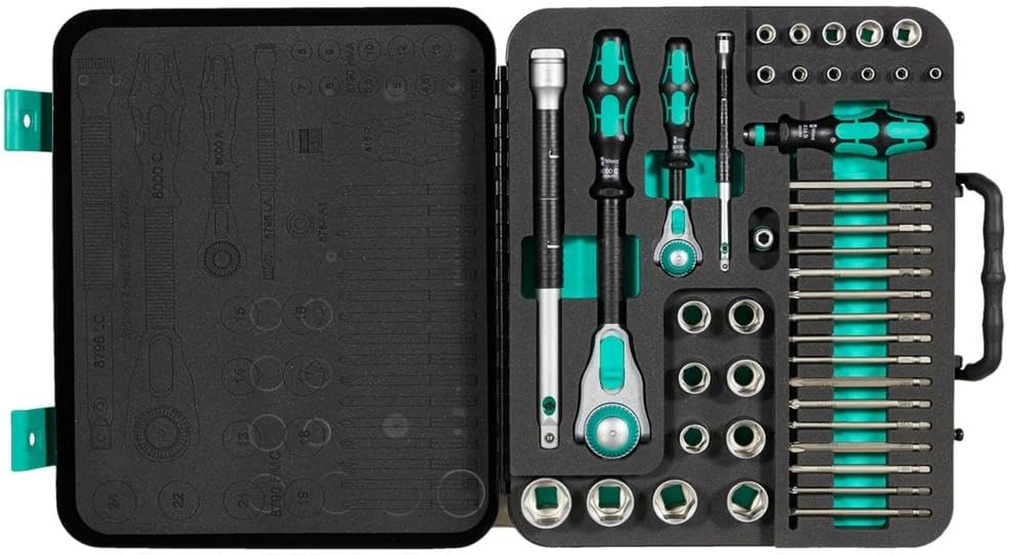 Wera 8100 1/4-Inch Drive Imperial Speed Ratchet 41-Pieces Set image number 1