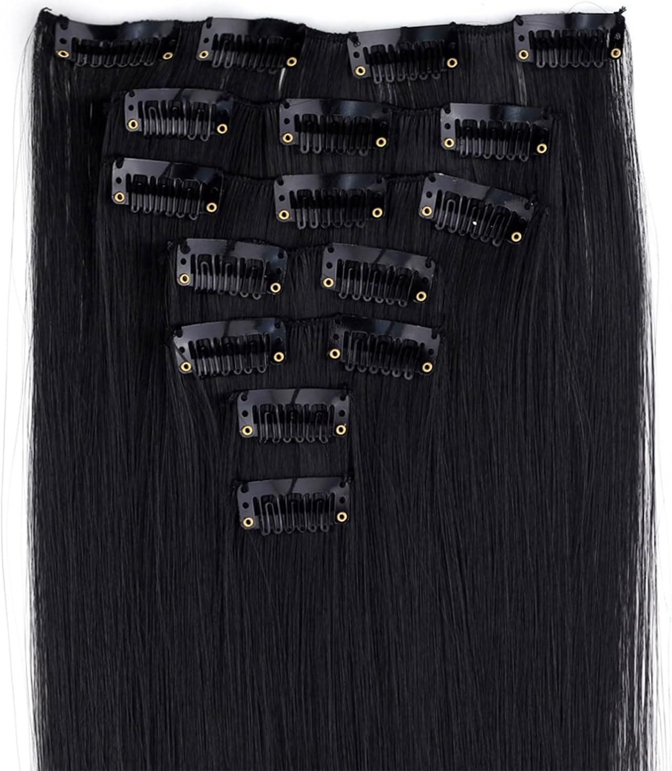 Clip in Hair Extension Set,Brown Full Head, 7Pcs 16 Clips 60Cm Long, Natural-Looking Volume&ndash; CRFY (BROWN)