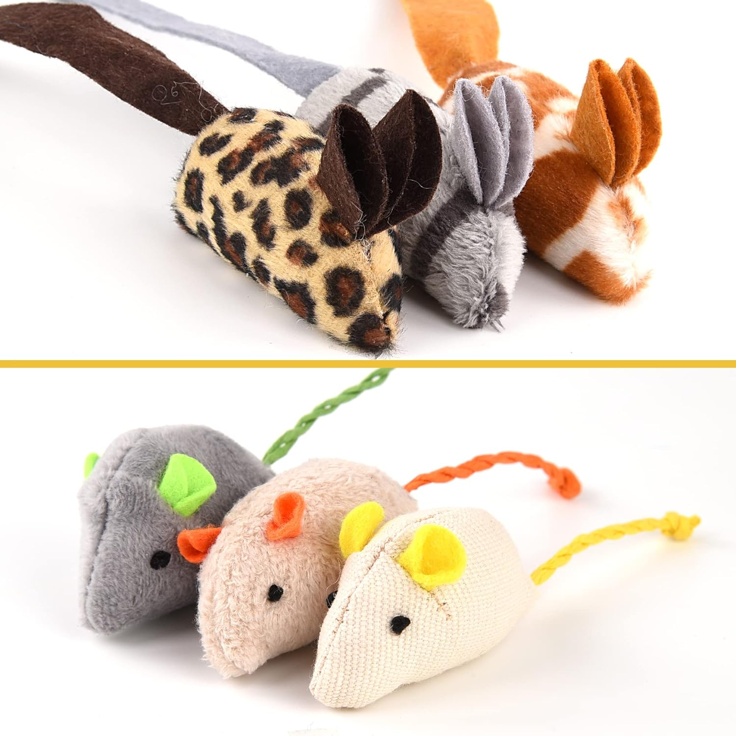 6 Pack Cat Toys Catnip Mouse Toys Cat Toys for Indoor Cats Adult Cat Mouse Toys Catnip Kitten Toys Simulation Catnip Soft Toy for Cat Playing Chewing Teeth Cleaning image number 4