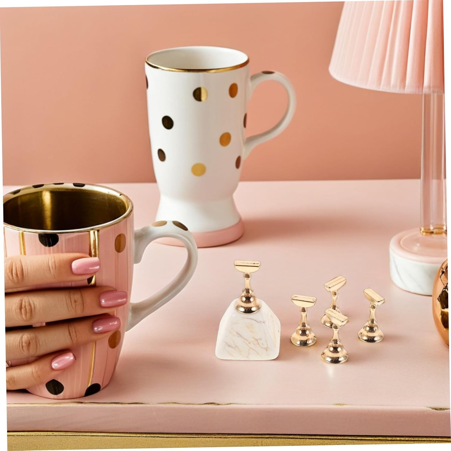 WOONEKY 10Pcs Magnetic Nail Art Practice Stand with Secure Hold for DIY Painting Compatible with Various Tips Portable Salon Display Base for Manicure Training and Nail Art Showcase image number 1