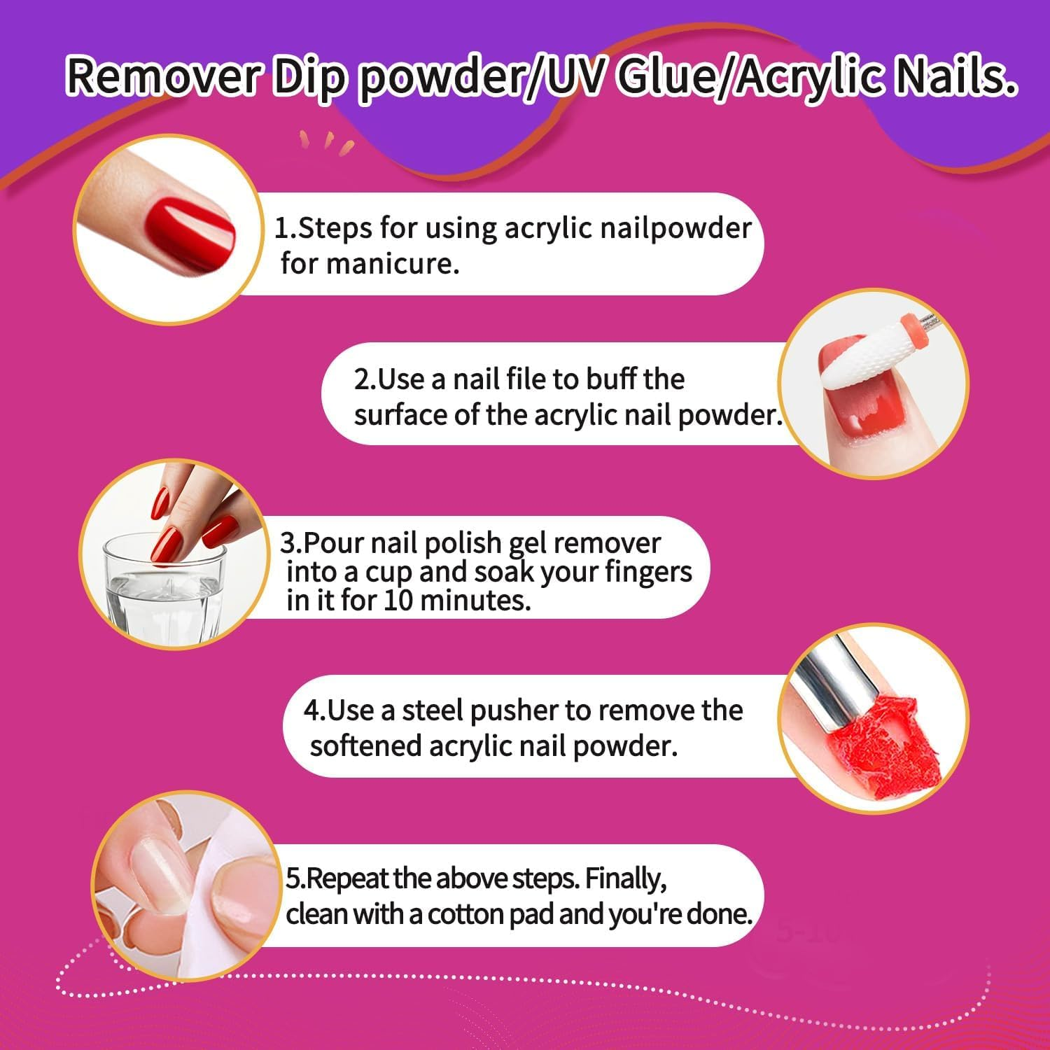 Gel Nail Polish Remover Kit Nail Polish Gel Remover 120Ml & Nail Brush Cleaner 120Ml Professional Gel Remover Quickly Clean Nail Brushes with Glass Cup Nail Cleaning Pads for Nails image number 1