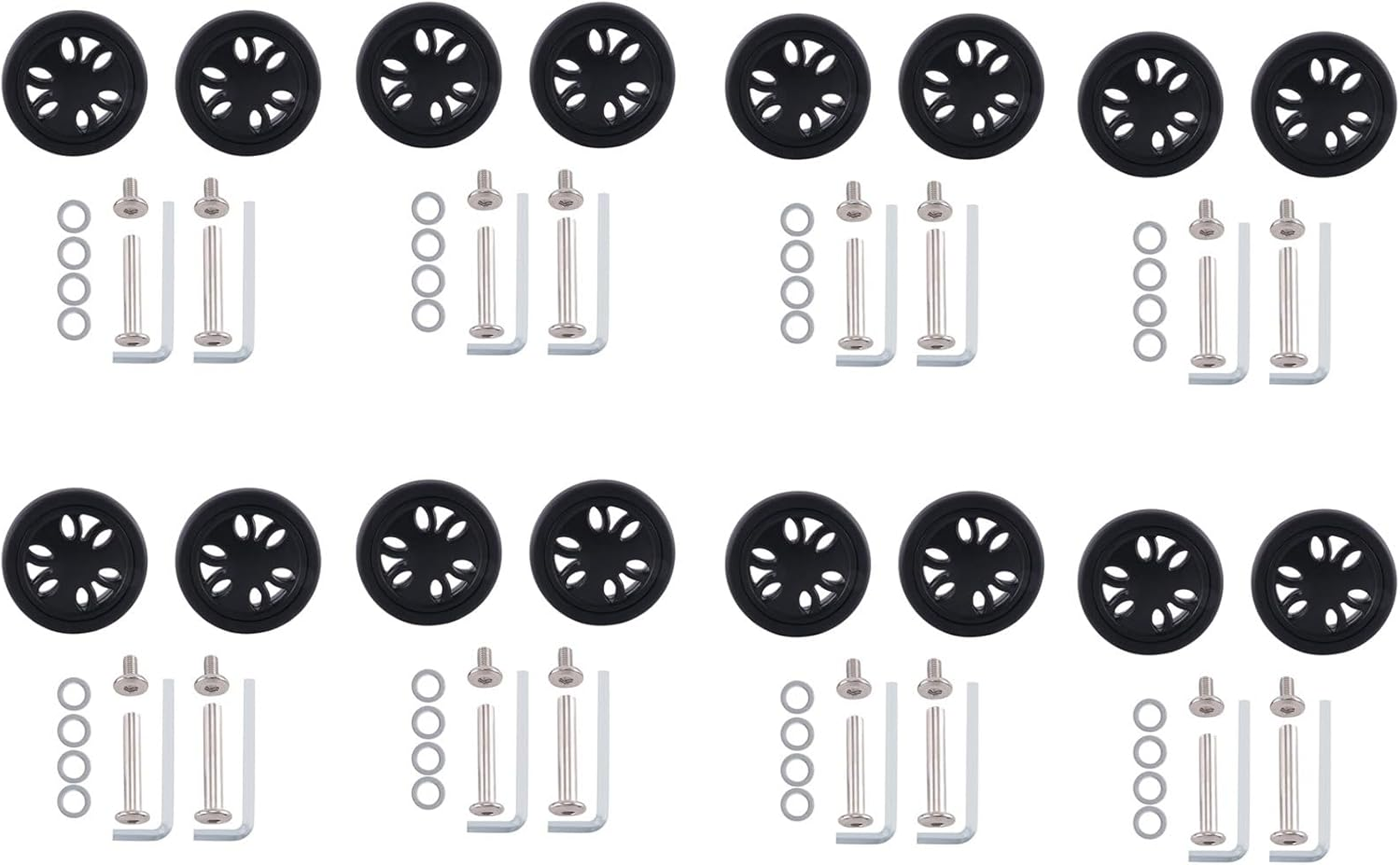 8 Set 50X12Mm Luggage Wheels Replacement Wear PU Caster Suitcase Replacement Wheels Luggage Replacement Wheels image number 2