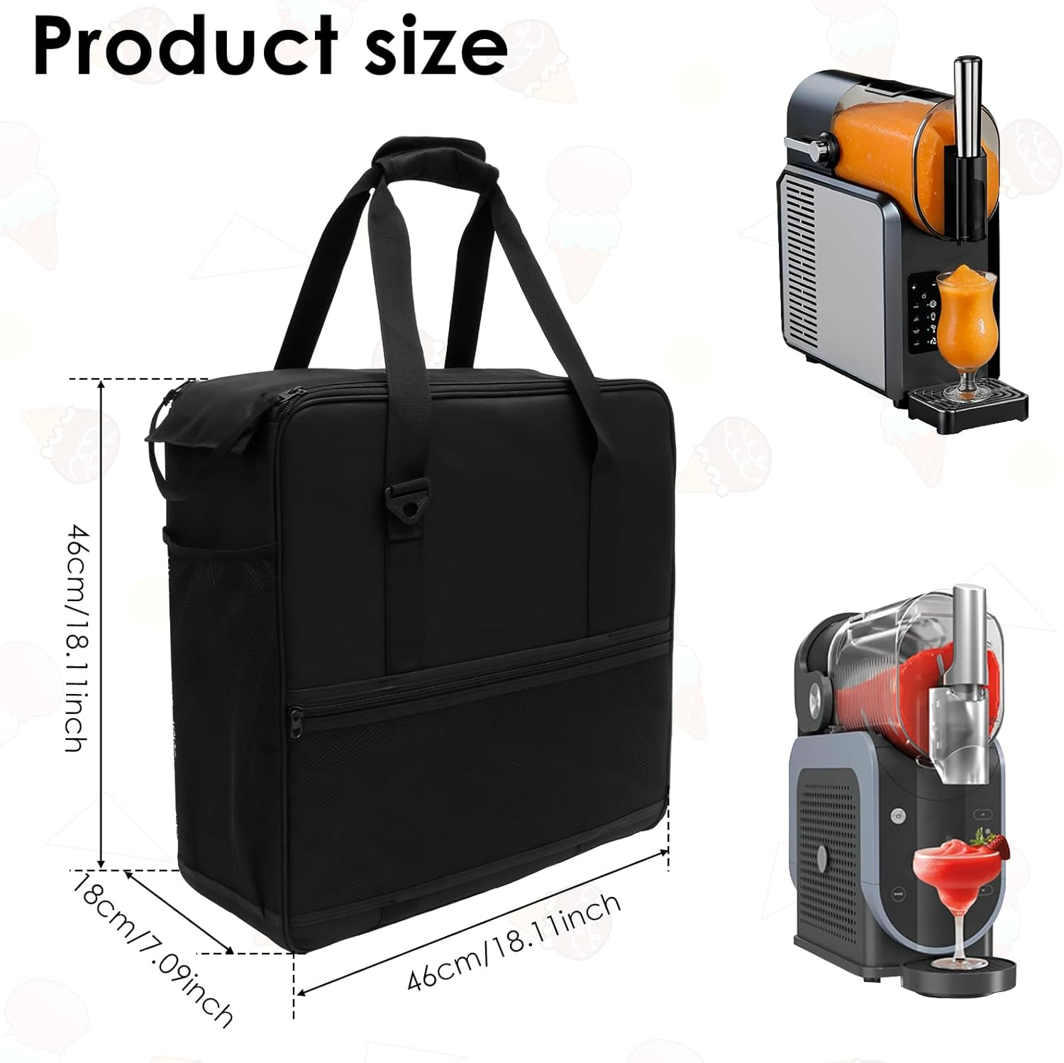 Carrying Bag for Slushi FS301 FS300, Waterproof & Dustproof Frozen Drink Maker Storage Bag with Front-Opening Design, Portable Outdoor Slushie Machine Travel Carrier Case for Slushie Machine image number 1