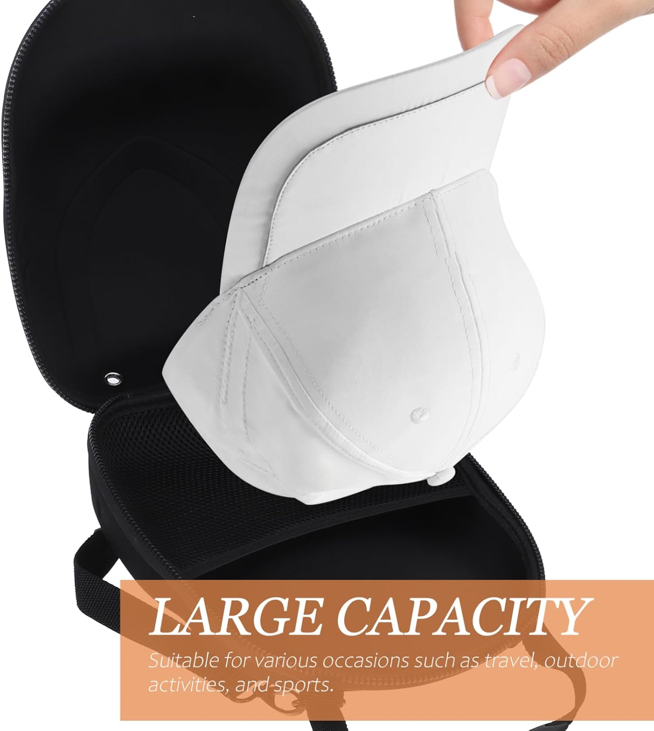 MAGICLULU Cap Storage Bag Baseball Hat Travel Case Hard Eva Hat Box Handle Shoulder Strap and Men Caps image number 5